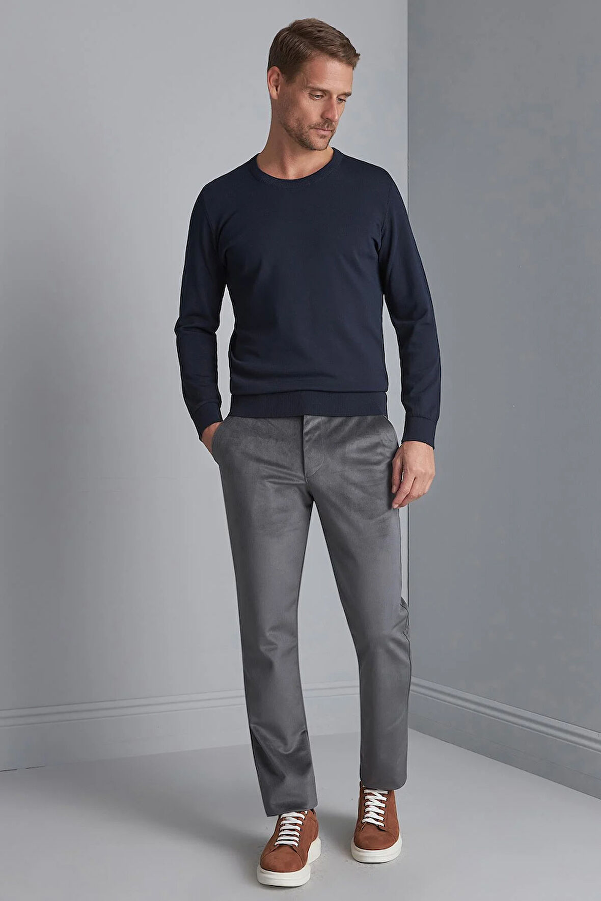 Erkek K.Gri Regularfit / Rahat Kalıp  Pantolon