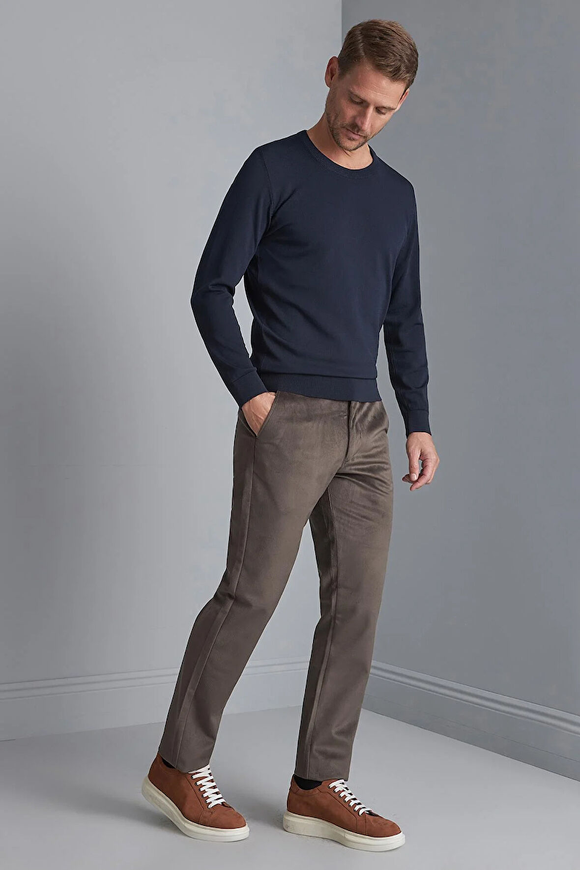 Erkek Kahve Regularfit / Rahat Kalıp  Pantolon