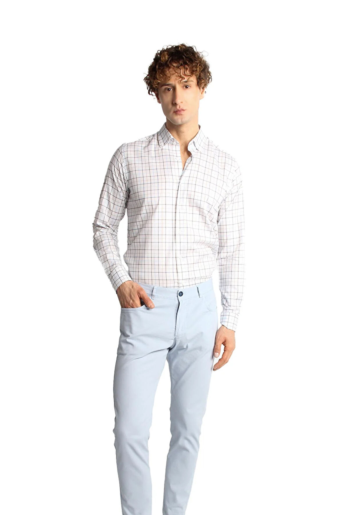 ERKEK MAVİ SLIM FIT / DAR KALIP STD PANTOLON
