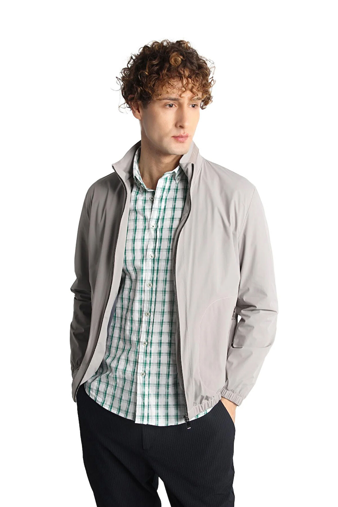 Erkek Gri   Baharlık Mont