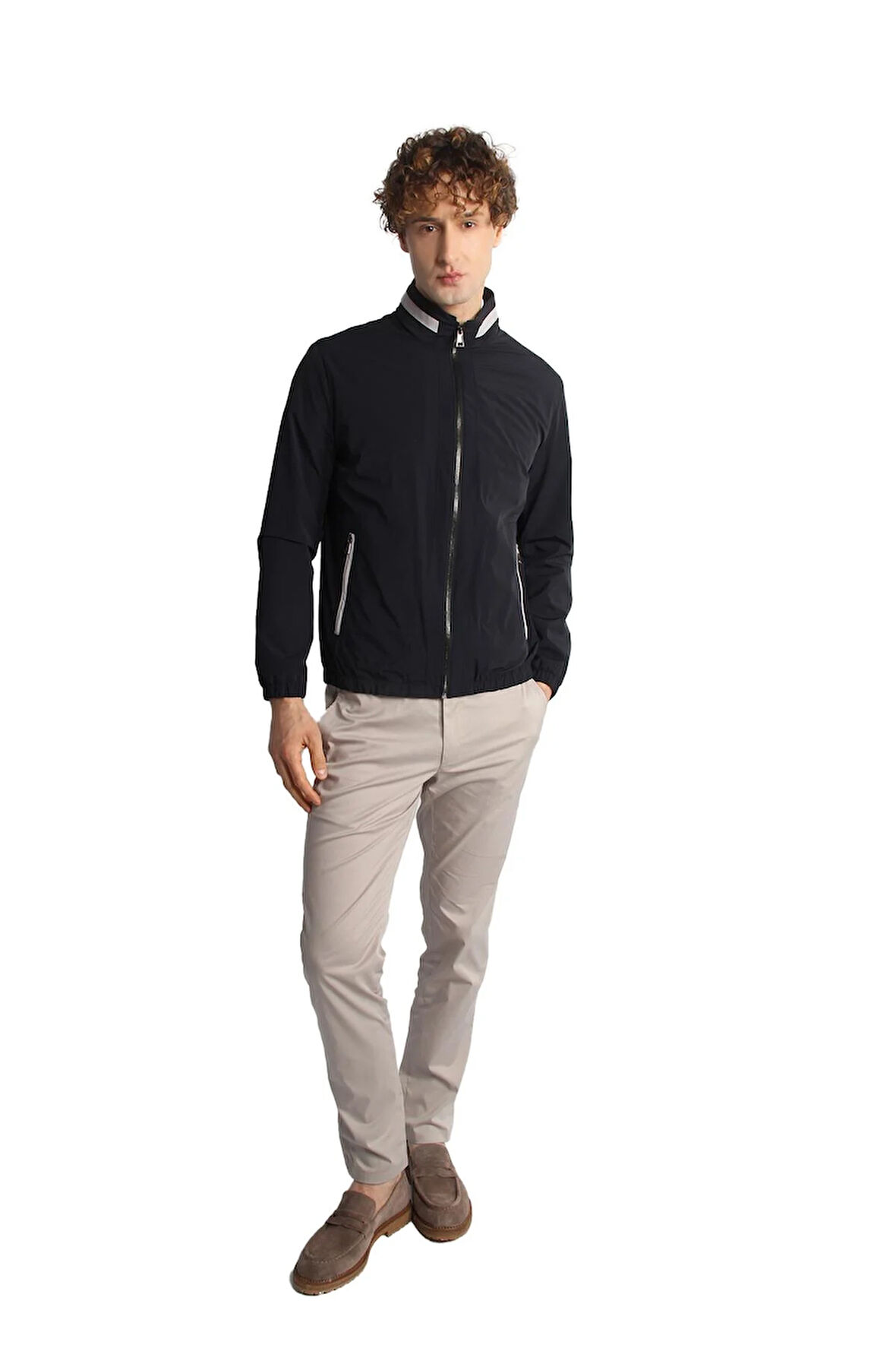 Erkek Lacivert   Baharlık Mont