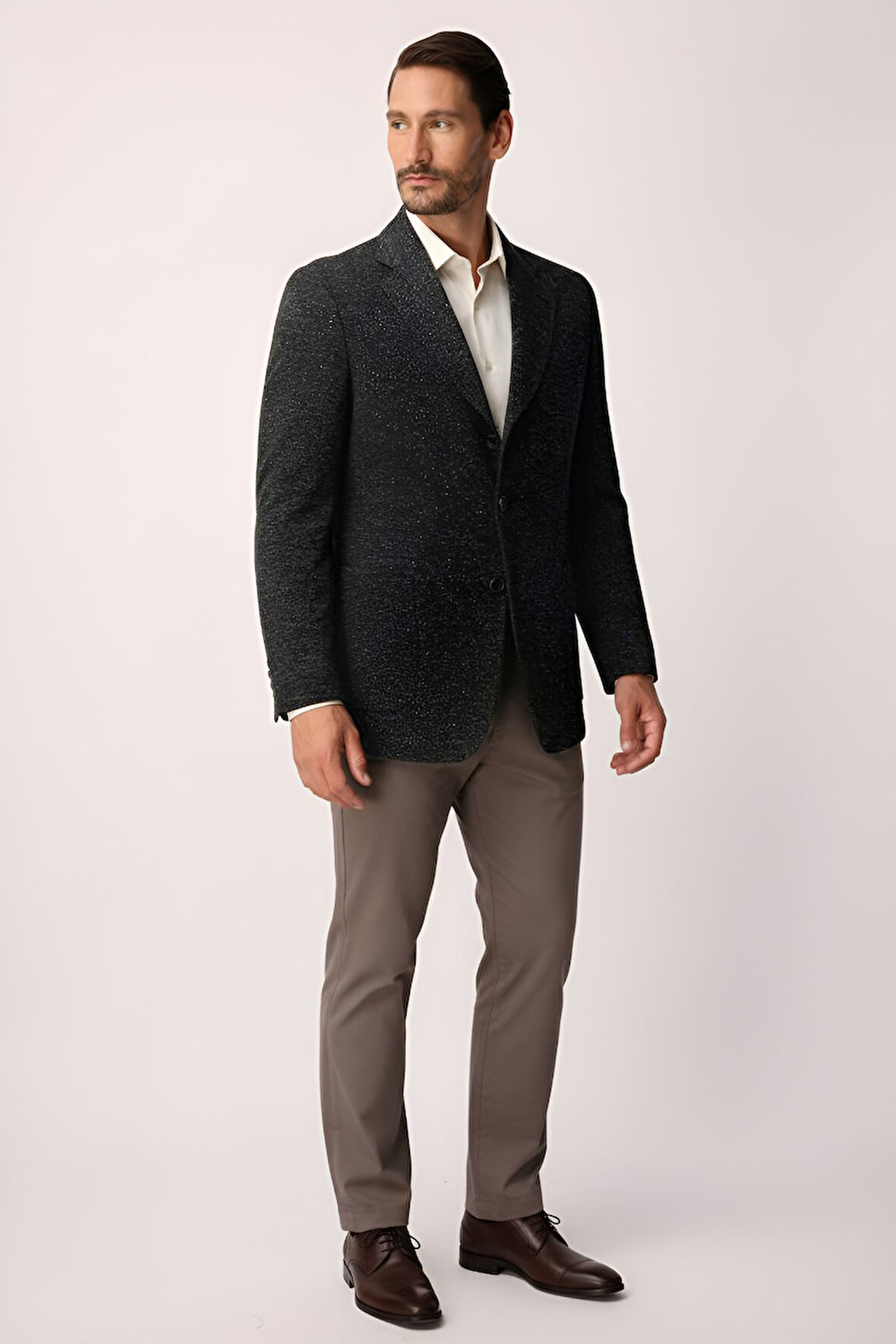 Siyah Barı (4 drop)  / Geniş Kalıp Mono Yaka Ceket