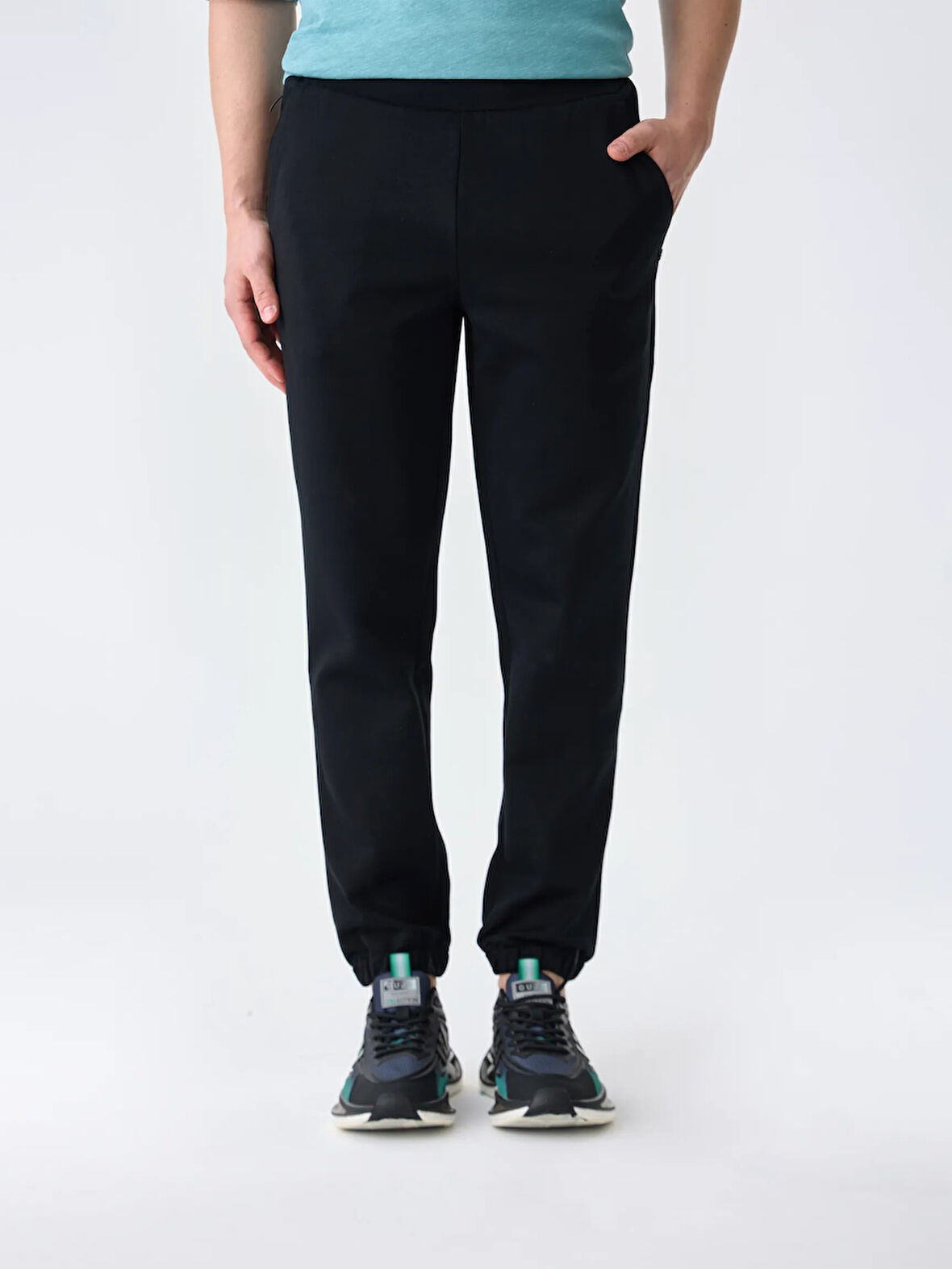Isaora Gıza Cotton Jogger Erkek Black Sweat Pant Isr5402-0
