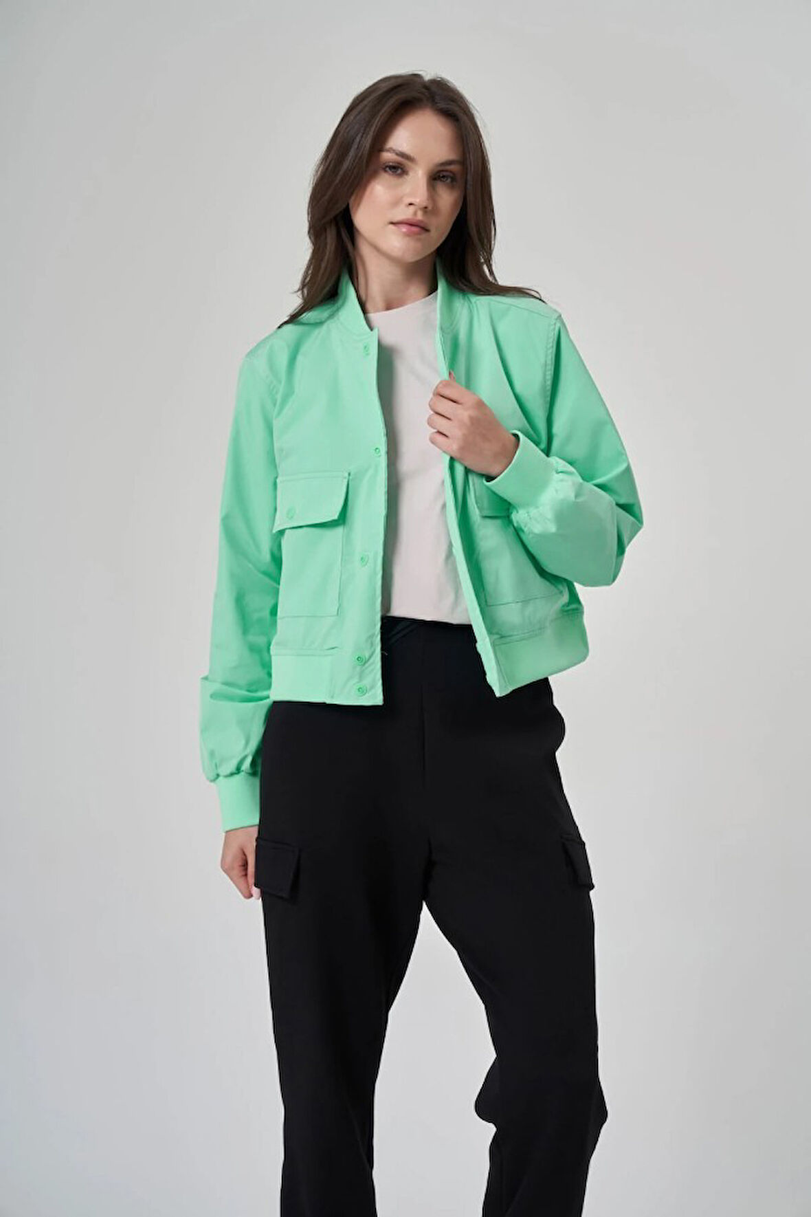 EXUMA KADIN CEKET-1521158 SU YEŞİLİ