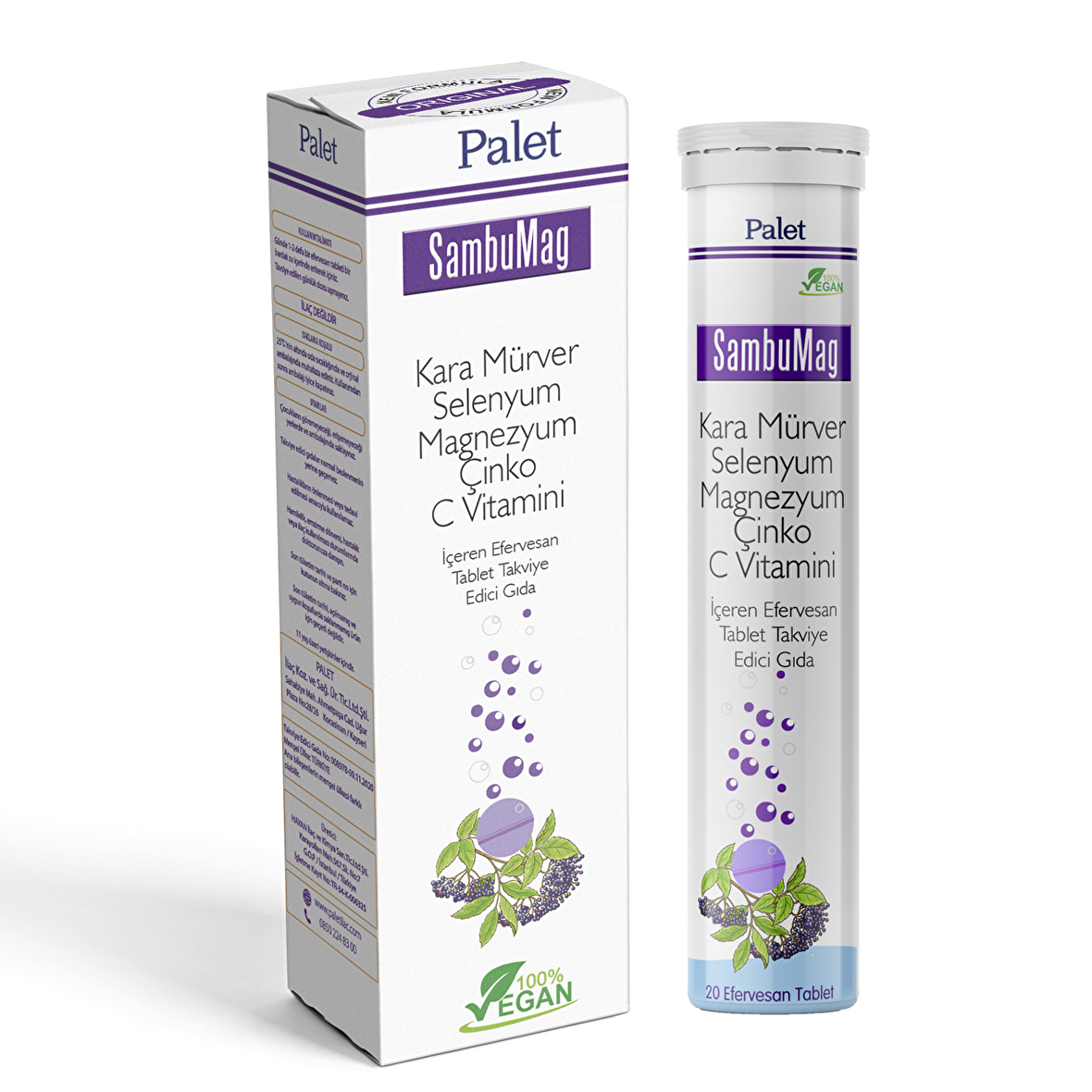 Palet Sambumag, Karamürver Selenyum Magnezyum Çinko C Efervesan Tablet