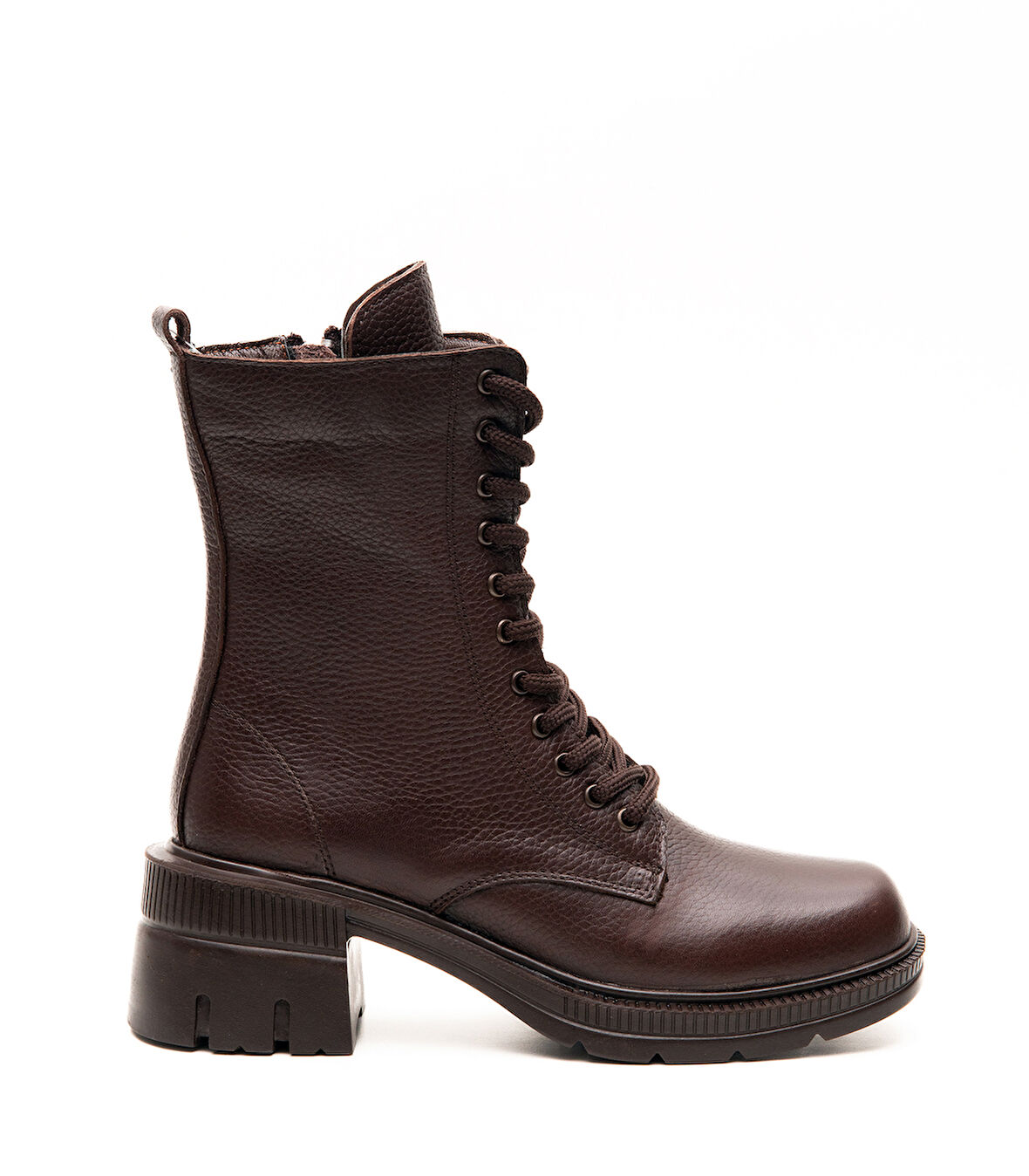 Hakiki Deri Topuklu Kaymaz Taban Kadın Postal Bot