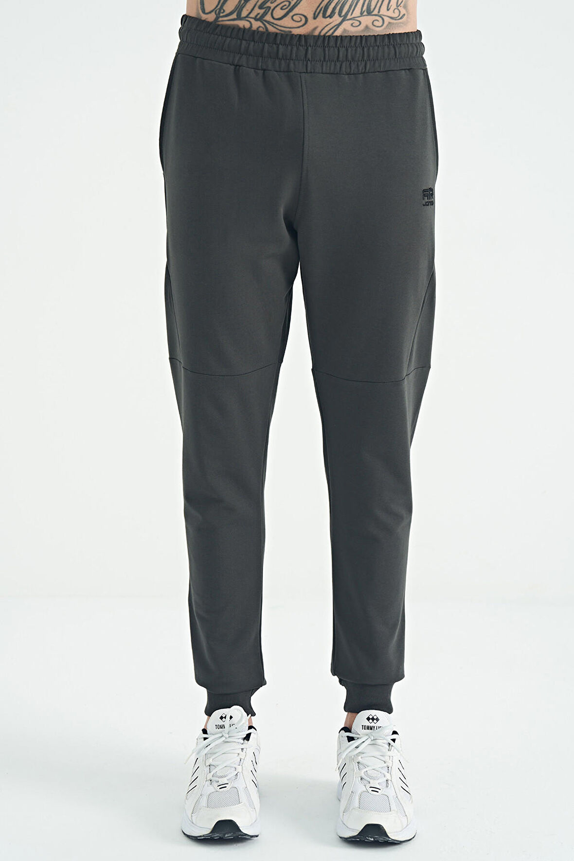 Haki Logo Nakışlı Standart Kalıp Jogger Erkek Eşofman Alt - 84916 | M