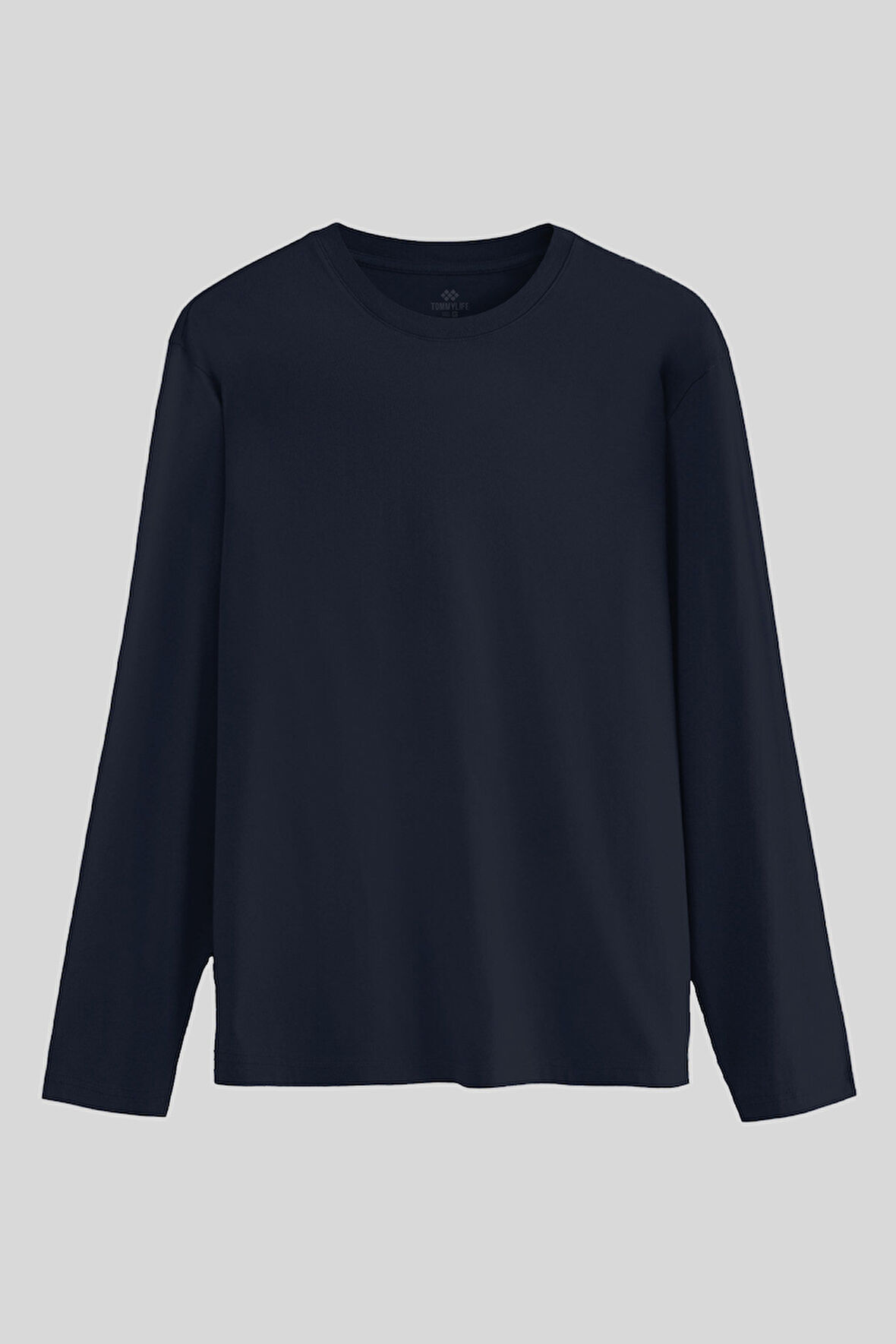 Lacivert Standart Fit Basic O Yaka Uzun Kollu İnce Erkek T-Shirt - 87997