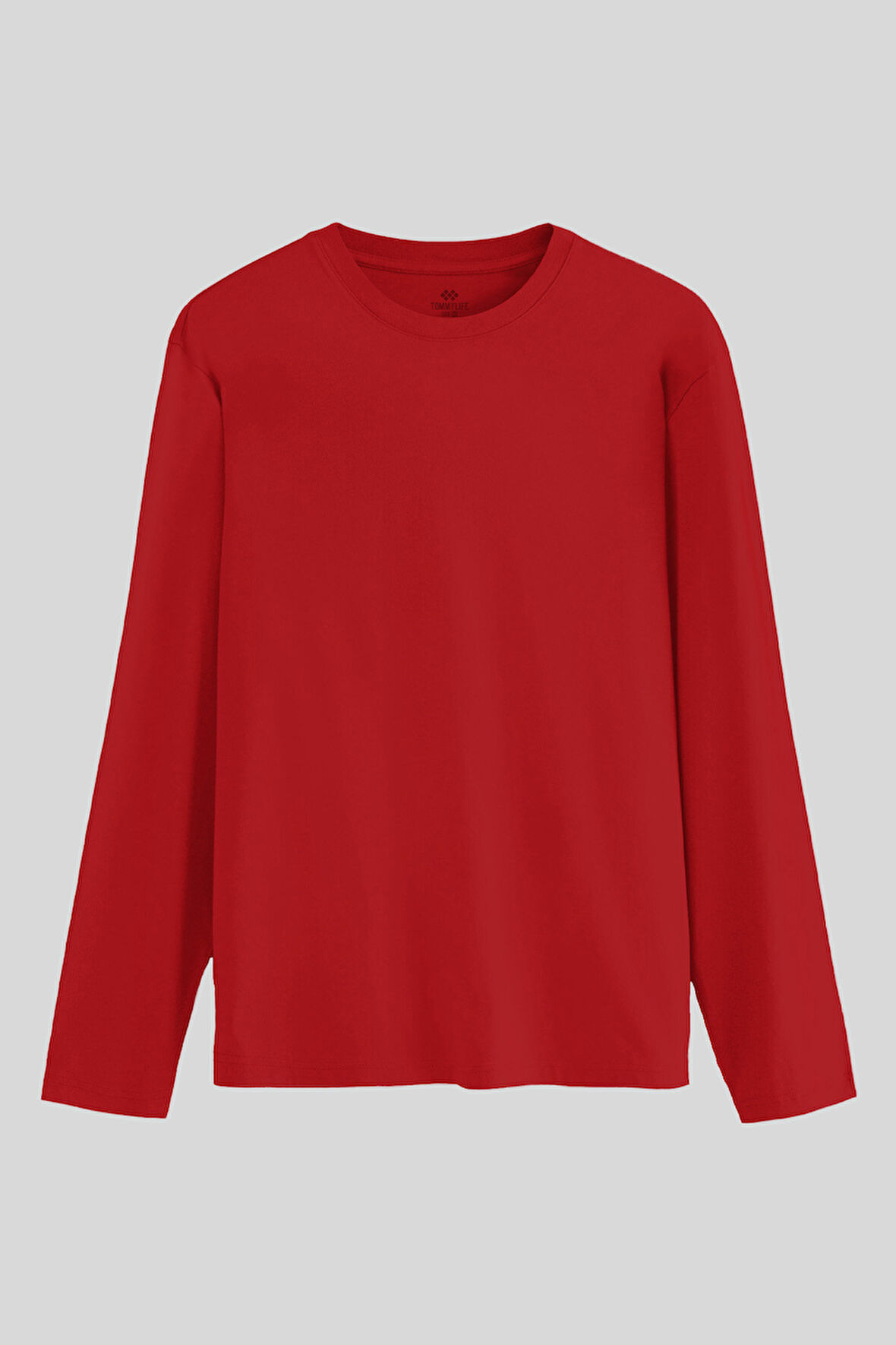 Kırmızı Standart Fit Basic O Yaka Uzun Kollu İnce Erkek T-Shirt - 87997
