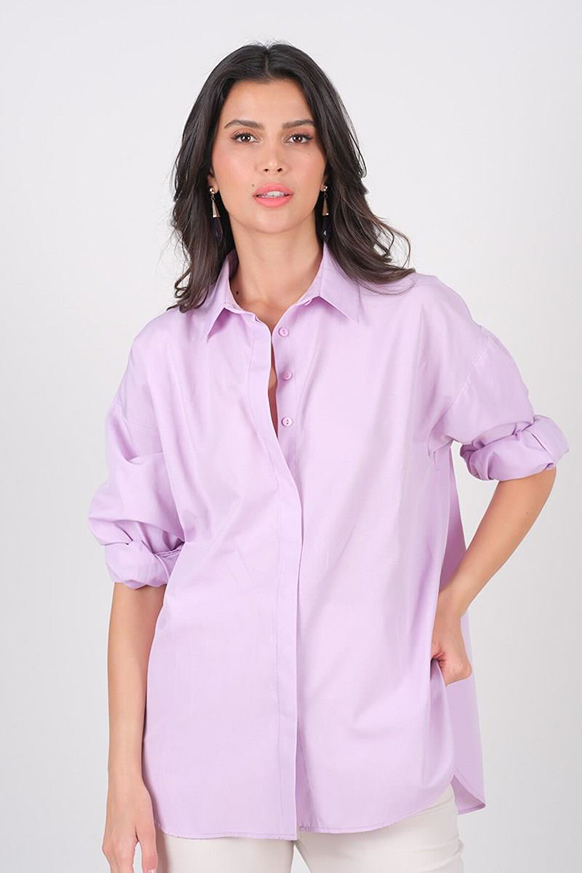 Antonina Oversize Gömlek LİLA