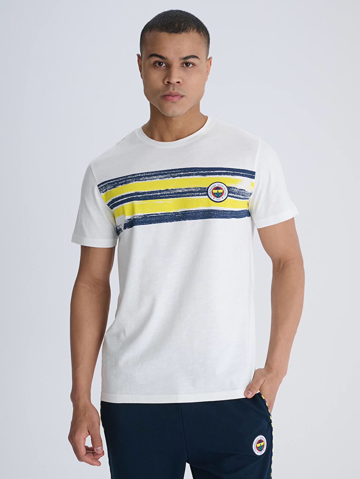 ERKEK TRIBUN BRUSH ŞERİTLİ TSHIRT