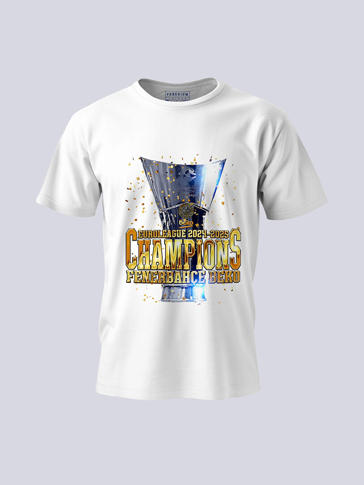 BASKET ŞAMPİYONLUK KUPA BEYAZ TSHIRT 