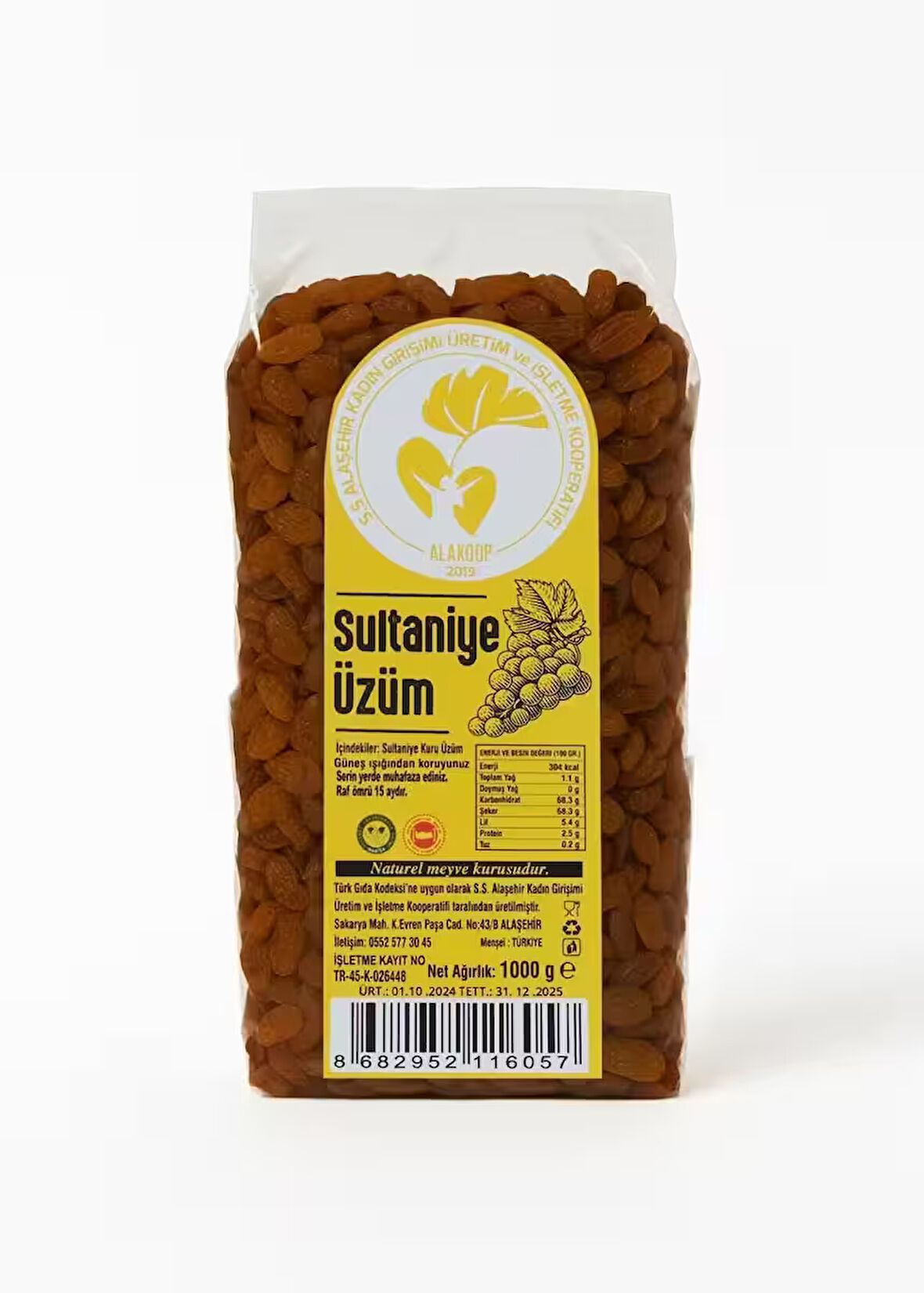 Sultaniye kuru üzüm 1 kg