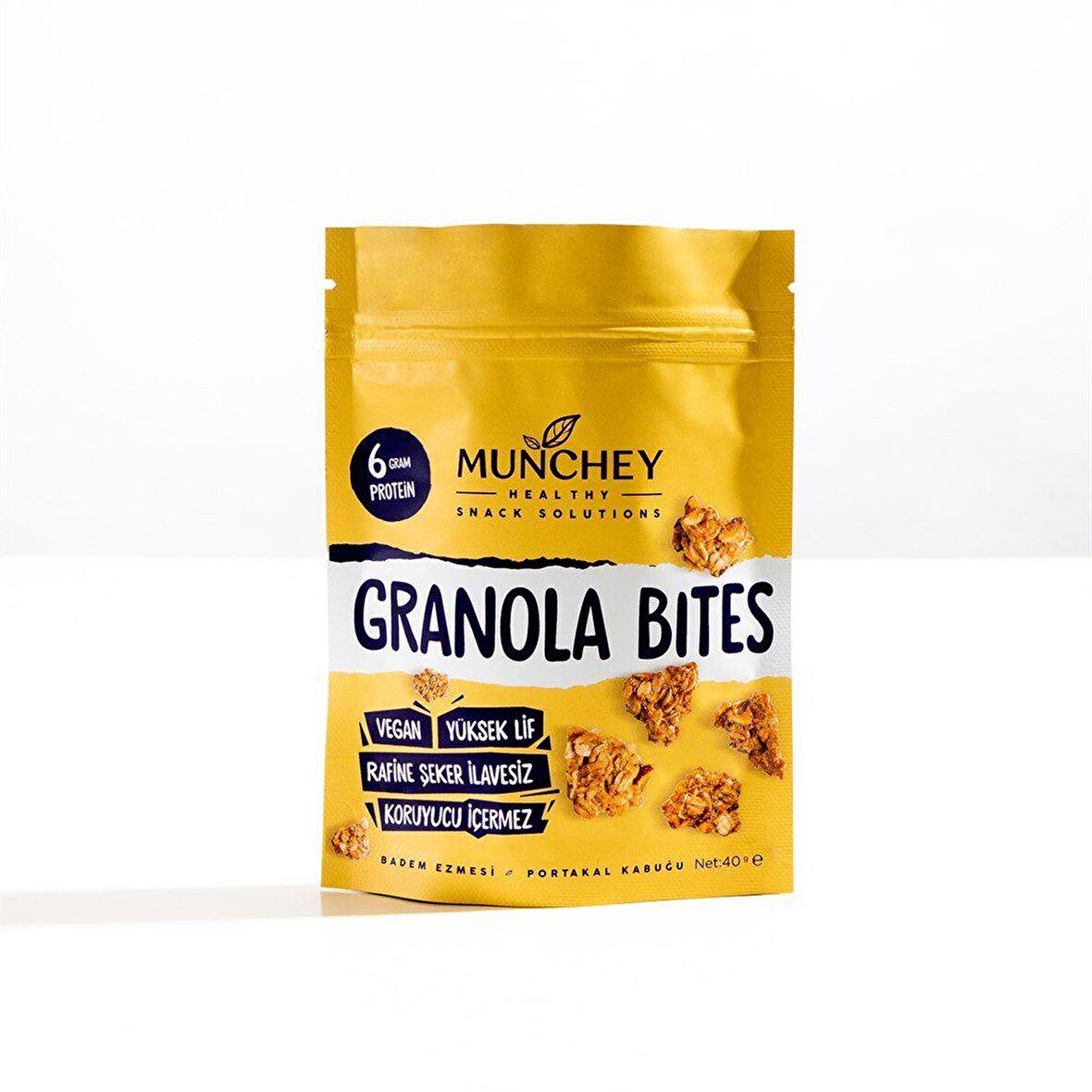 Badem Ezmeli ve Portakal Kabuklu Granola Bites (40 gr) - Munchey