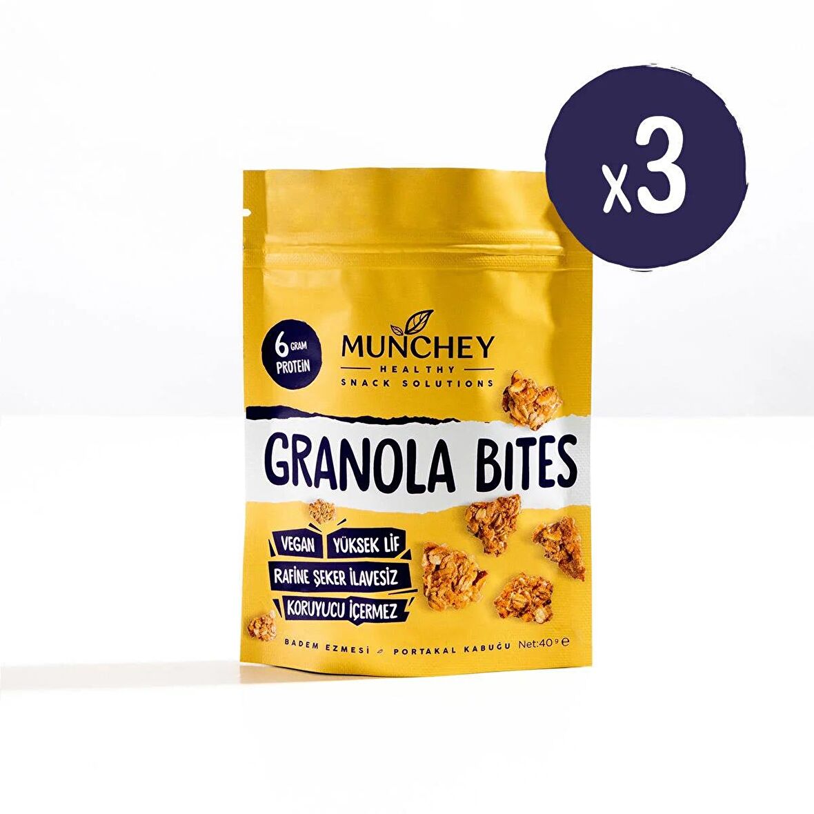 Munchey 3'lü Granola Bites Badem 40 gr