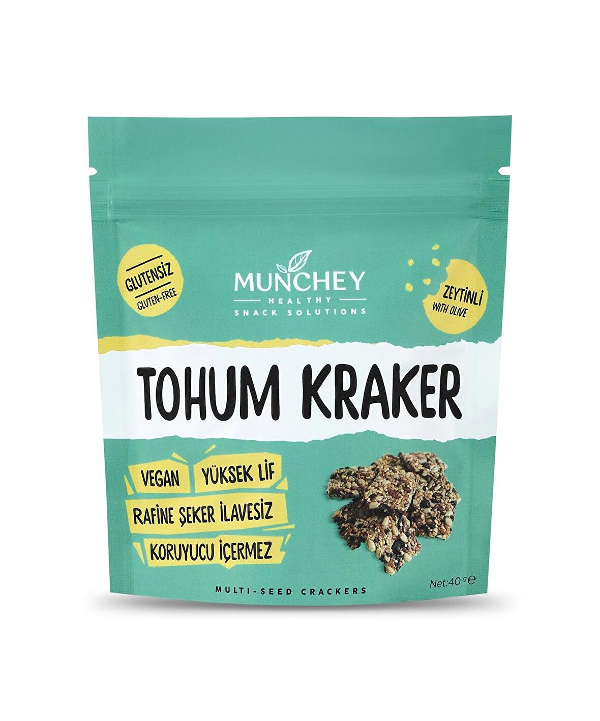 Munchey Zeytinli Tohum Kraker 40g