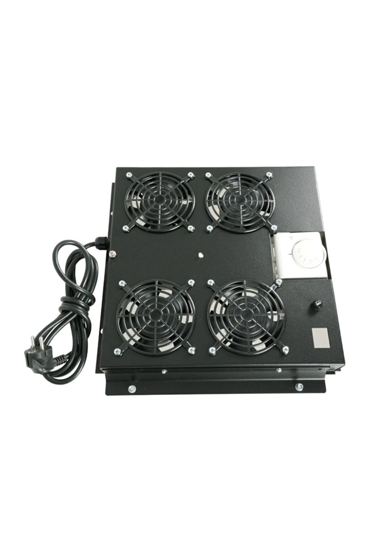 4lü Rack Kabinet Fan Modülü Termostatlı Ral 9005 Siyah 2 Yıl Üretici Garantili