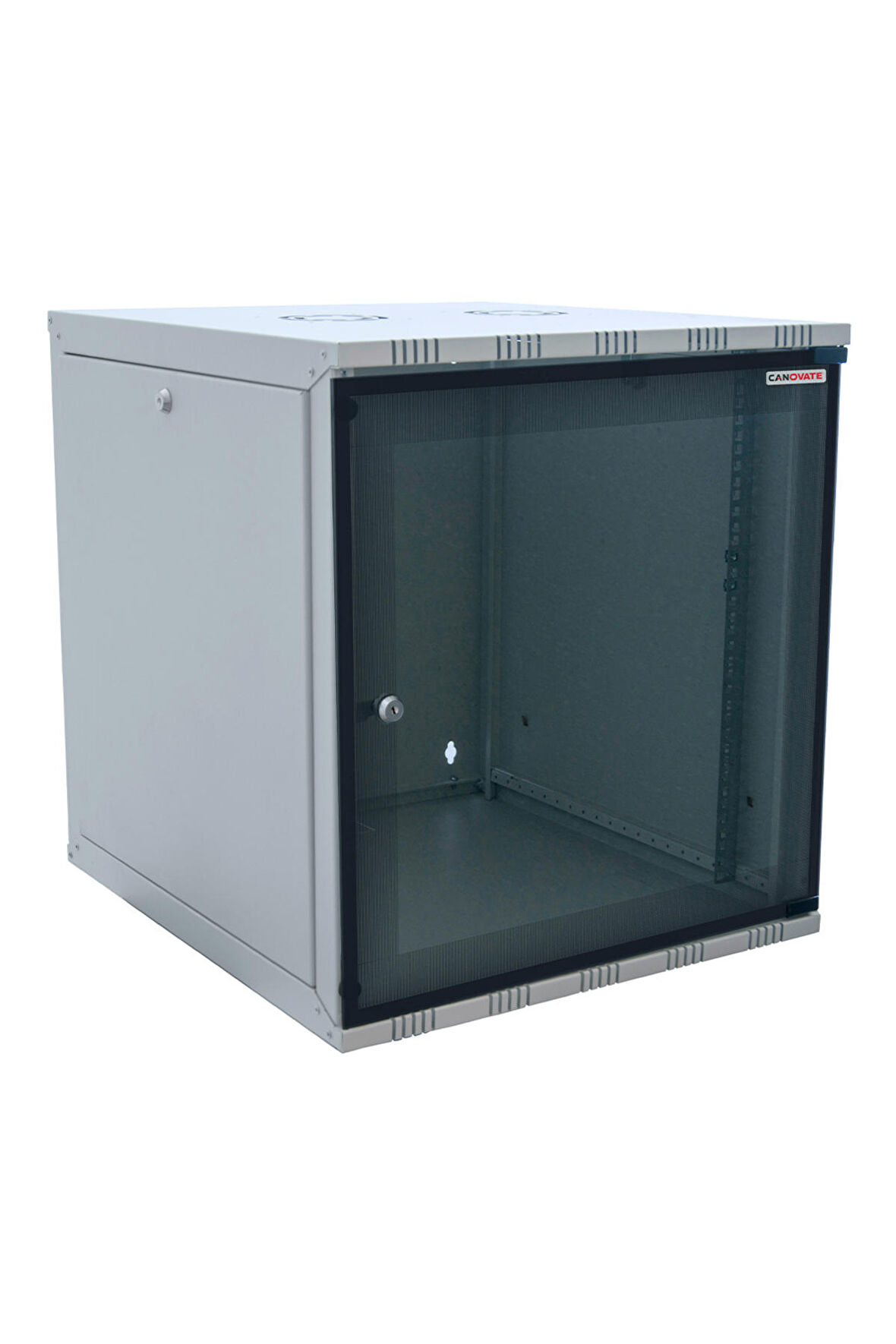 9U 540x400 mm Eko Serisi Yan Panelli Tek Gövdeli Duvar Tipi Kabinet Gri 2 Yıl Üretici Garantili