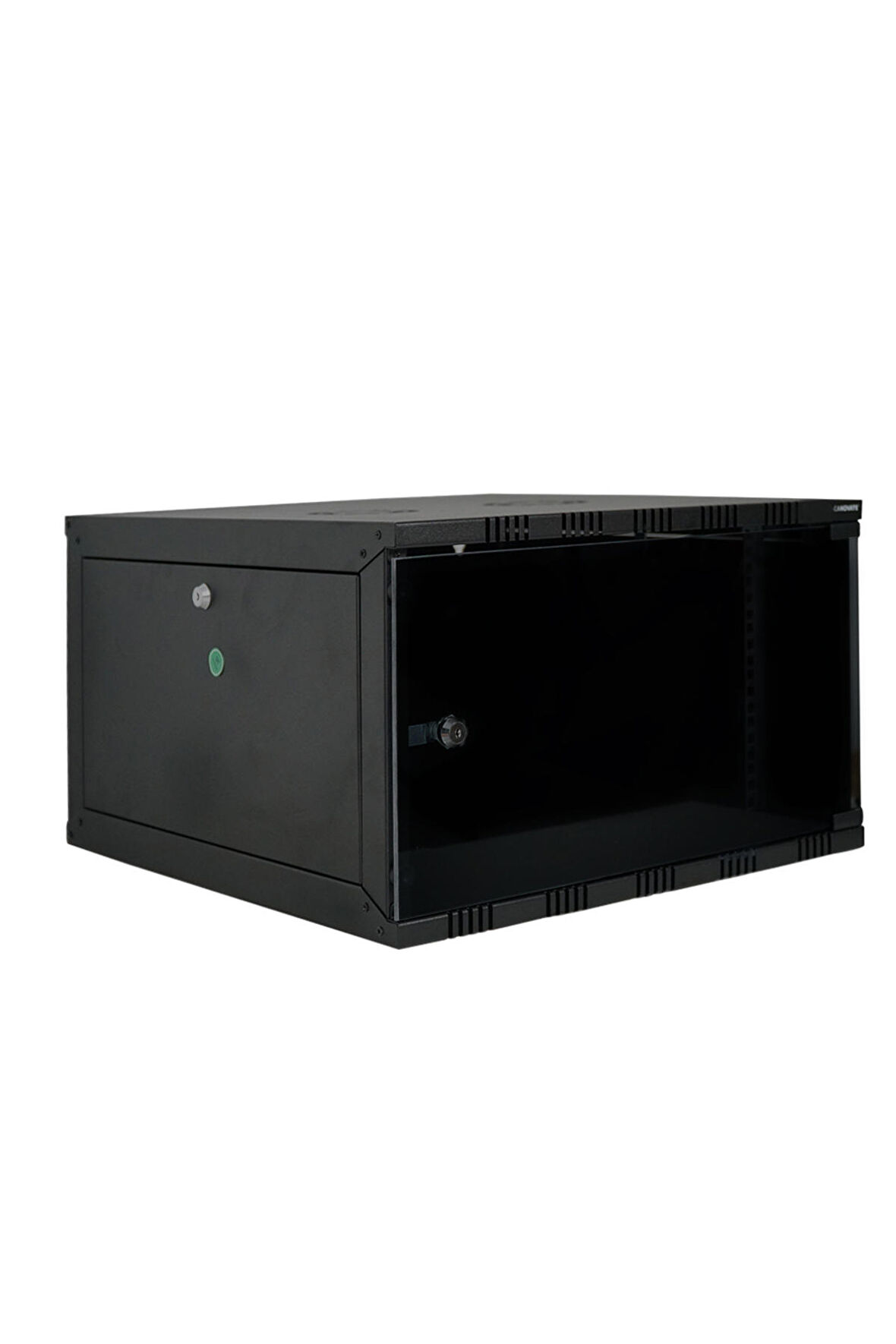 15U 540x400 mm Eko Serisi Yan Panelli Tek Gövdeli Duvar Tipi Kabinet Siyah 2 Yıl Üretici Garantili