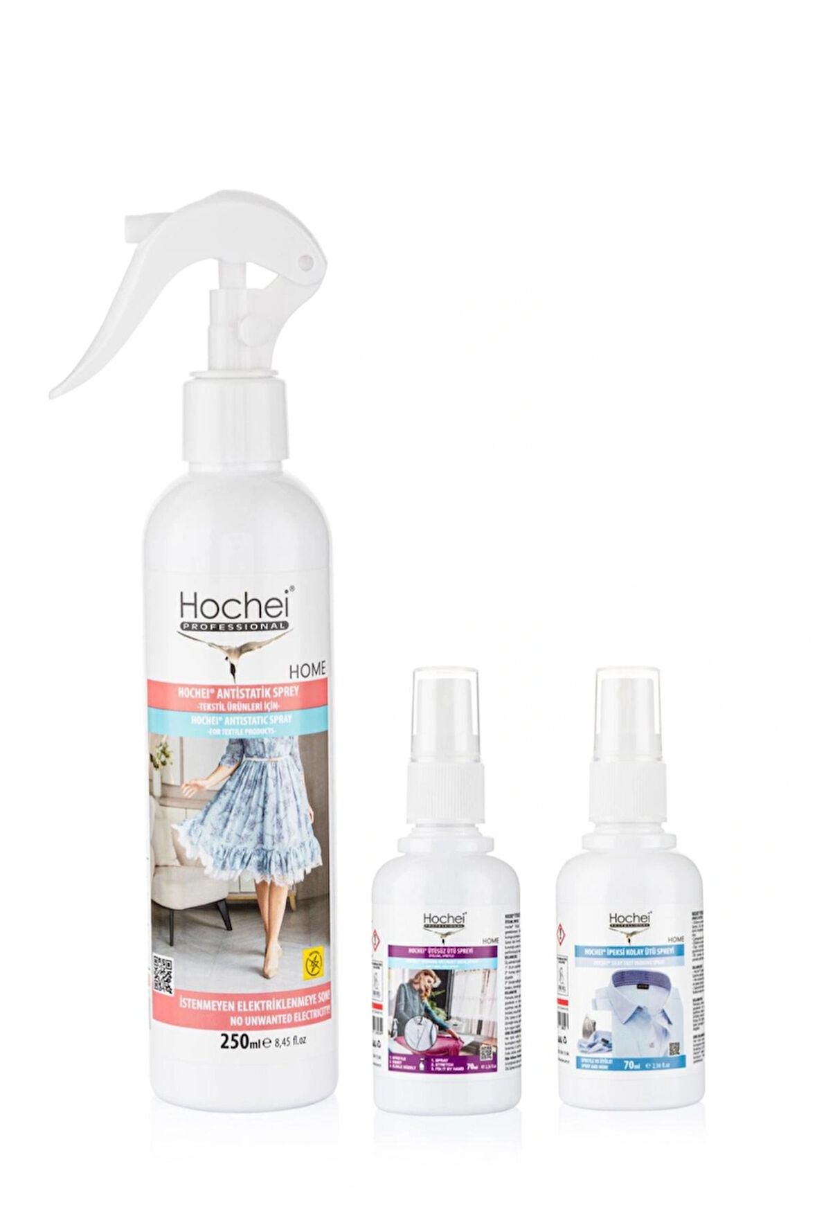 Hochei Paket 6 / Antistatik 250 ml - Ütüsüz Ütü 70 ml - Ipeksi Kolay Ütü 70 ml