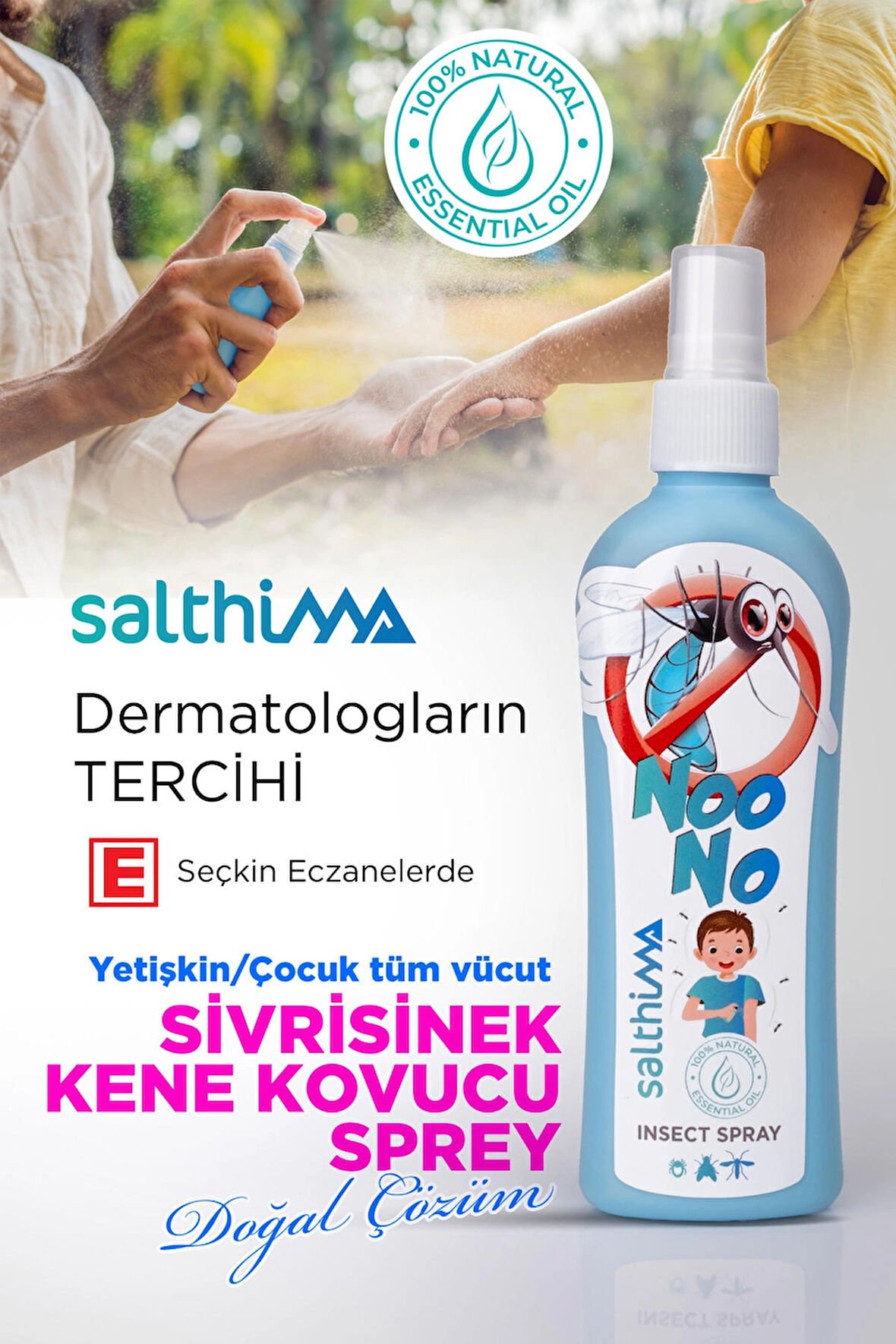 Doğal Organik Sivrisinek,karasinek,kene,böcek Kovucu, Koruyucu Sprey 100 ml Çocuk Yetişkin Mosquito