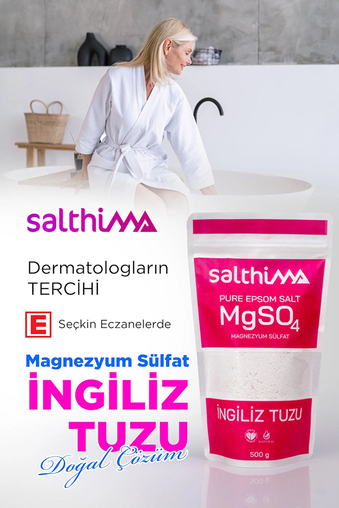 İngiliz Tuzu, Epsom Tuzu ( Magnezyum Sülfat ) Banyo Tuzu 500gr