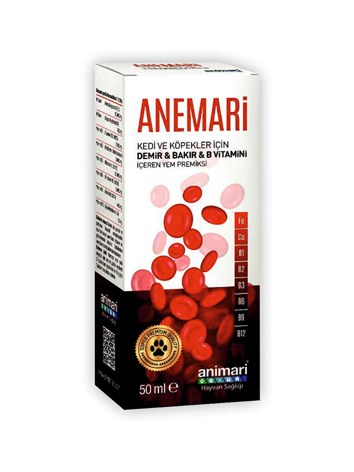 Anemari Demir Bakır B vitamini damlası 50 ml