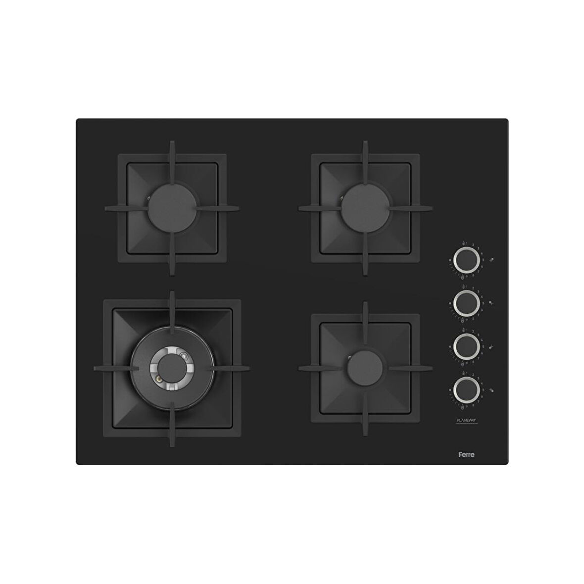FERRE SC405-WFA FLAMEART SİYAH BĞZ. DÖKÜM IZG. 65 CM CAM OCAK
