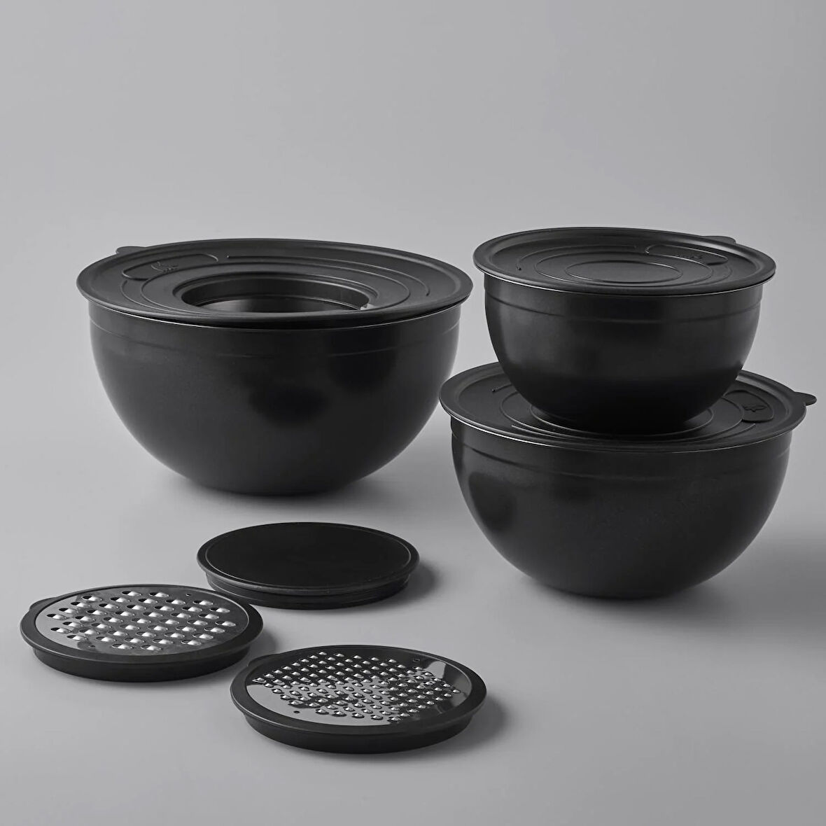 Jumbo Globe 9 Parça Rendeli Saklama Kabı Seti Mat Siyah