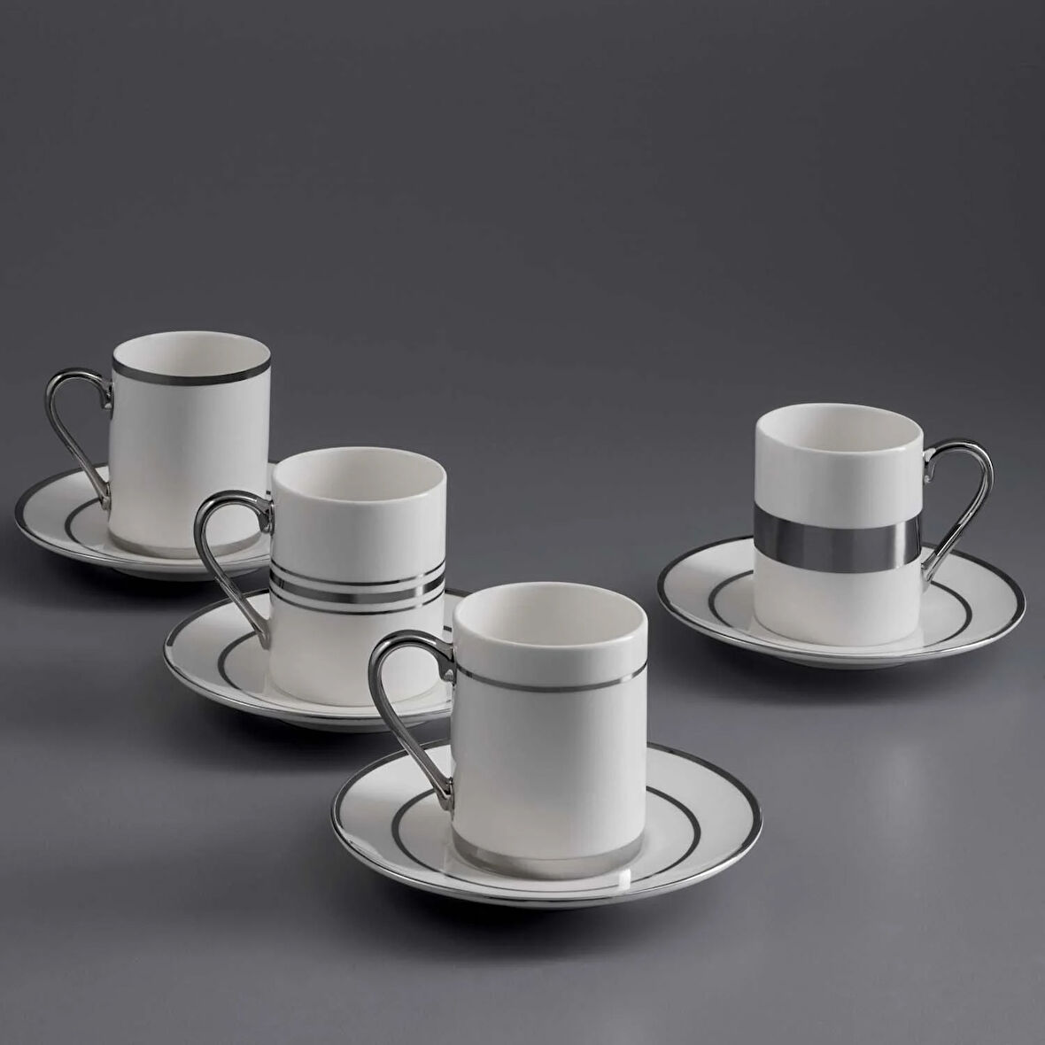 Jumbo Luces Platin 4 Kişilik Kahve Fincan Takımı 90 ml