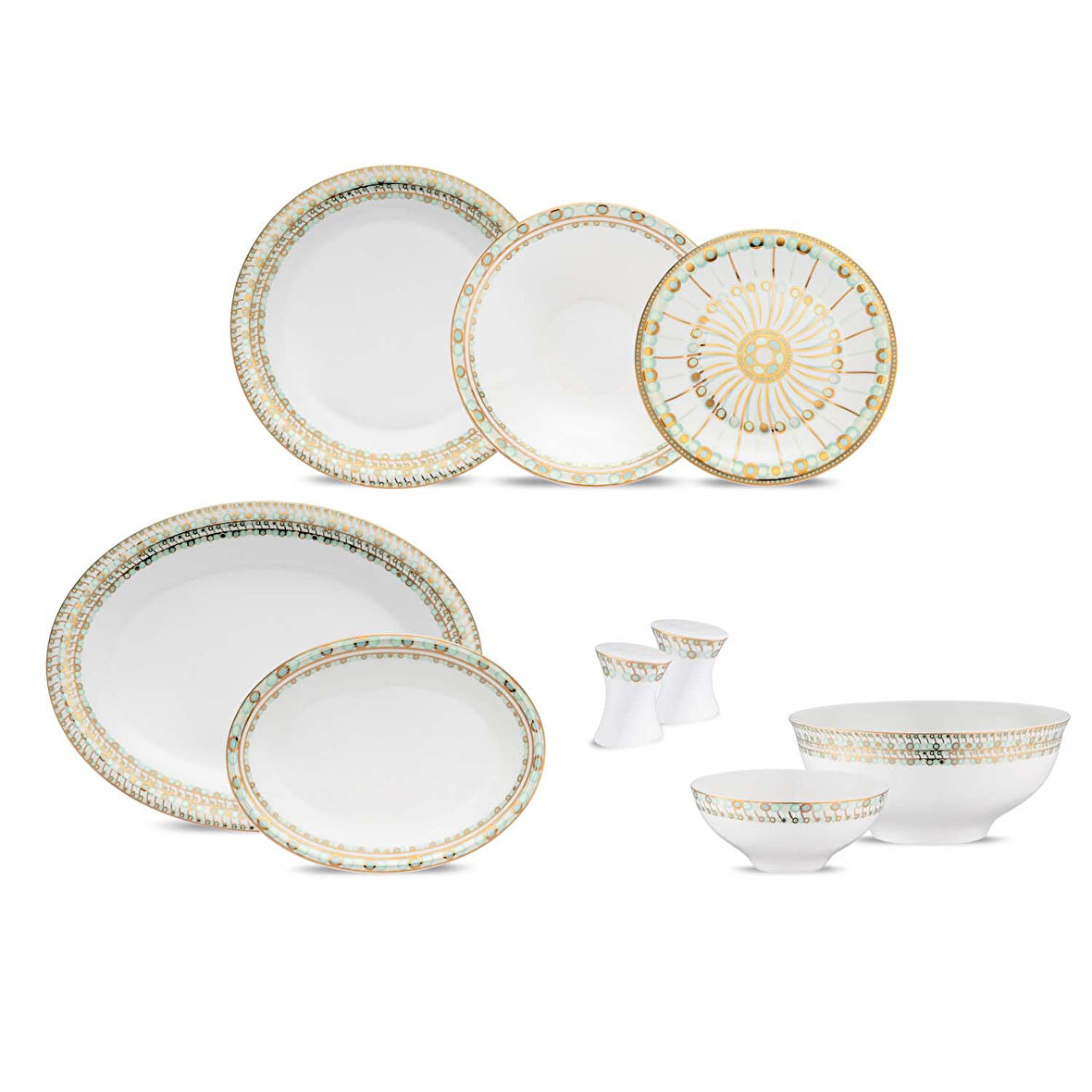 Jumbo Green Glamor 58 Parça 12 Kişilik Yemek Takımı