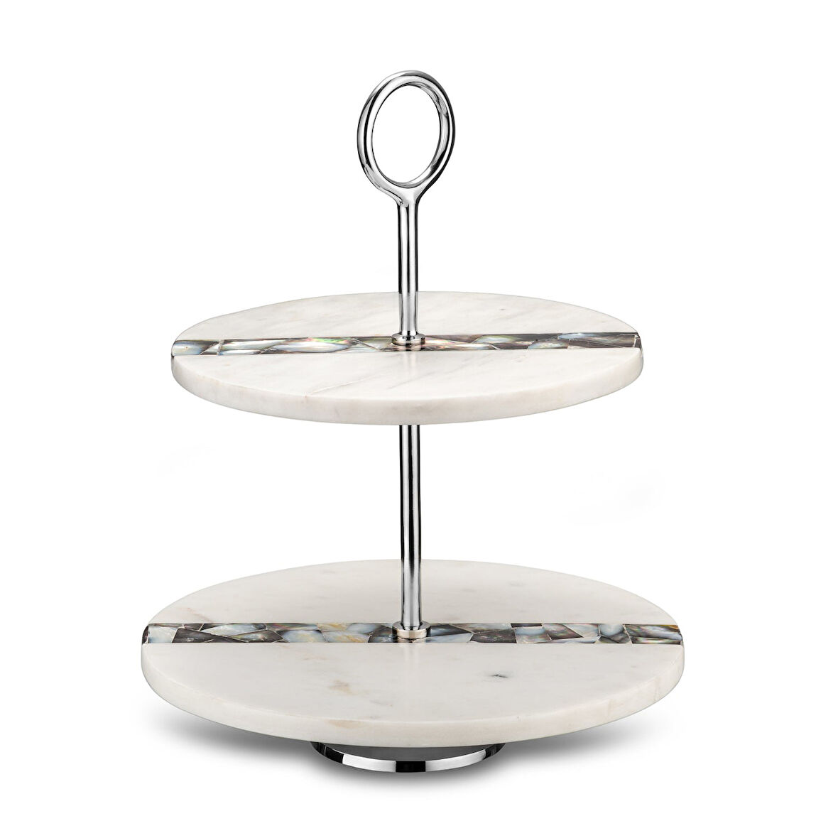 Jumbo Romano Mermer 2 Katlı Servislik Beyaz