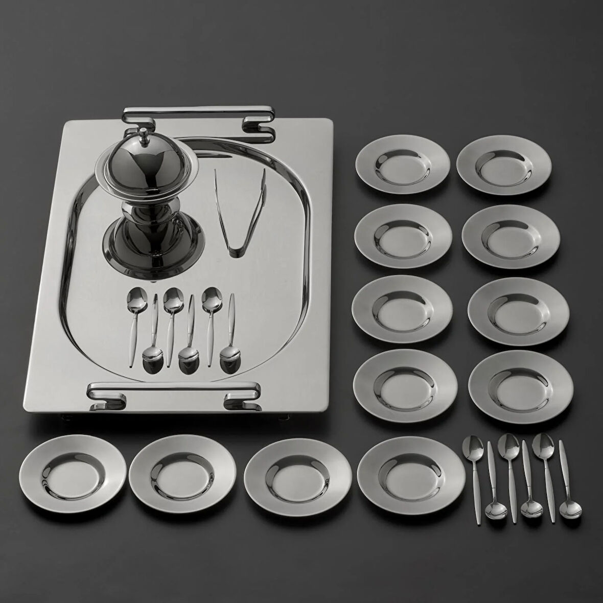 Jumbo New 9000 28 Parça Oval Çay Seti Çelik