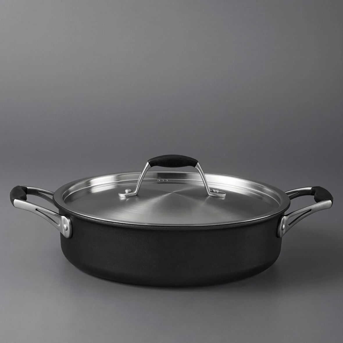 Jumbo New Moment Diamond Siyah Basık Tencere 26 cm