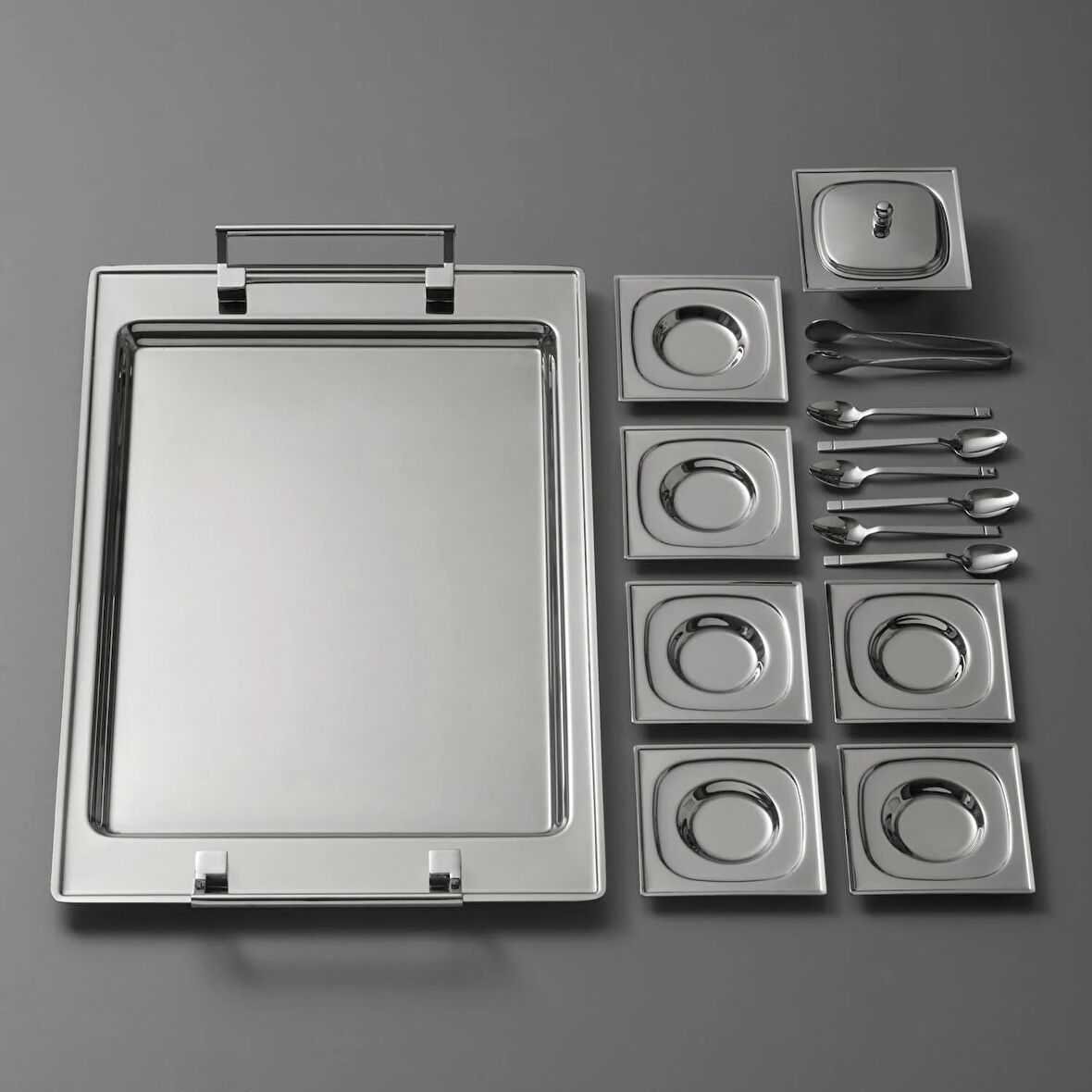 Jumbo Pluto 16 Parça 6 Kişilik Çelik Çay Seti