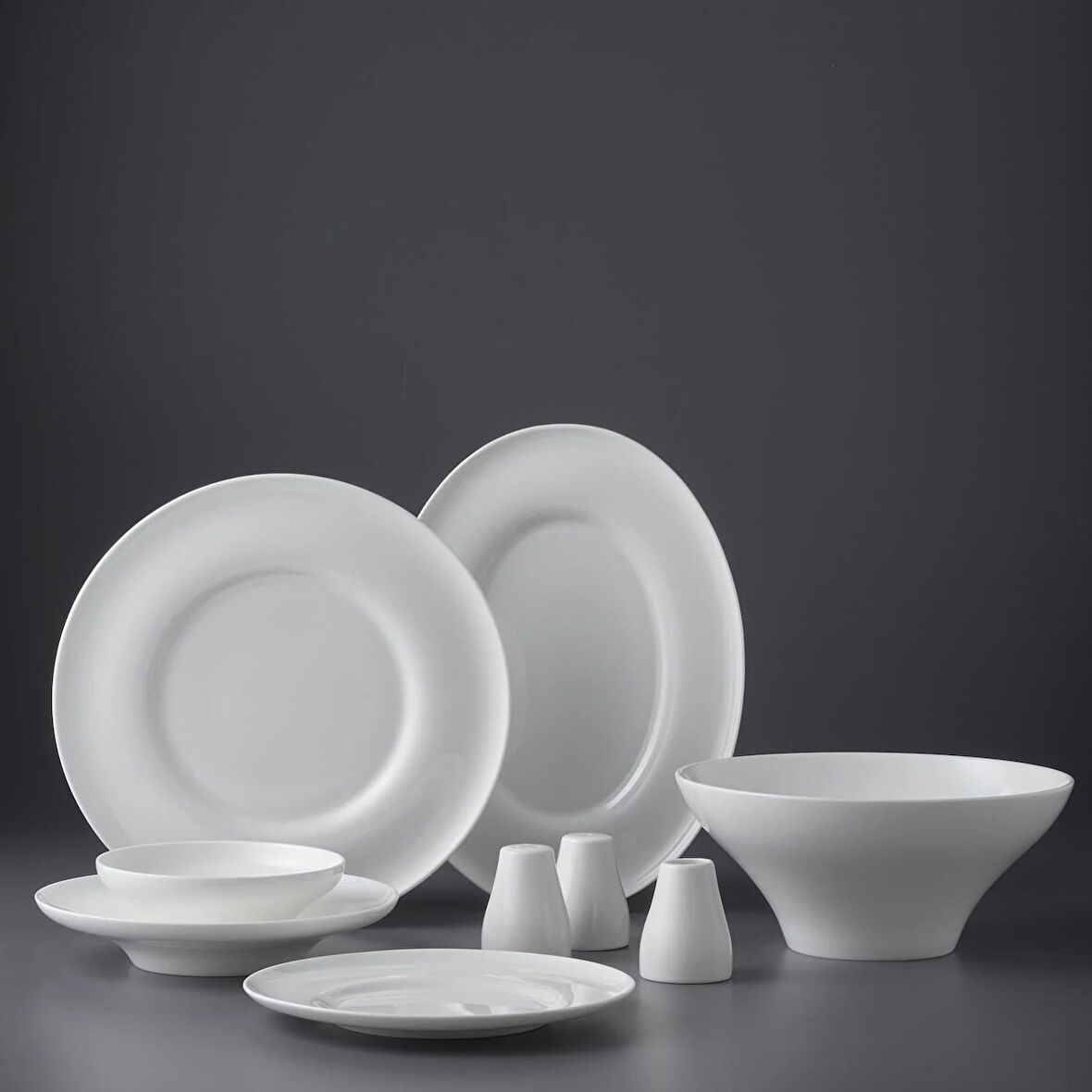 Jumbo Laurel 55 Parça 12 Kişilik Yemek Takımı Beyaz