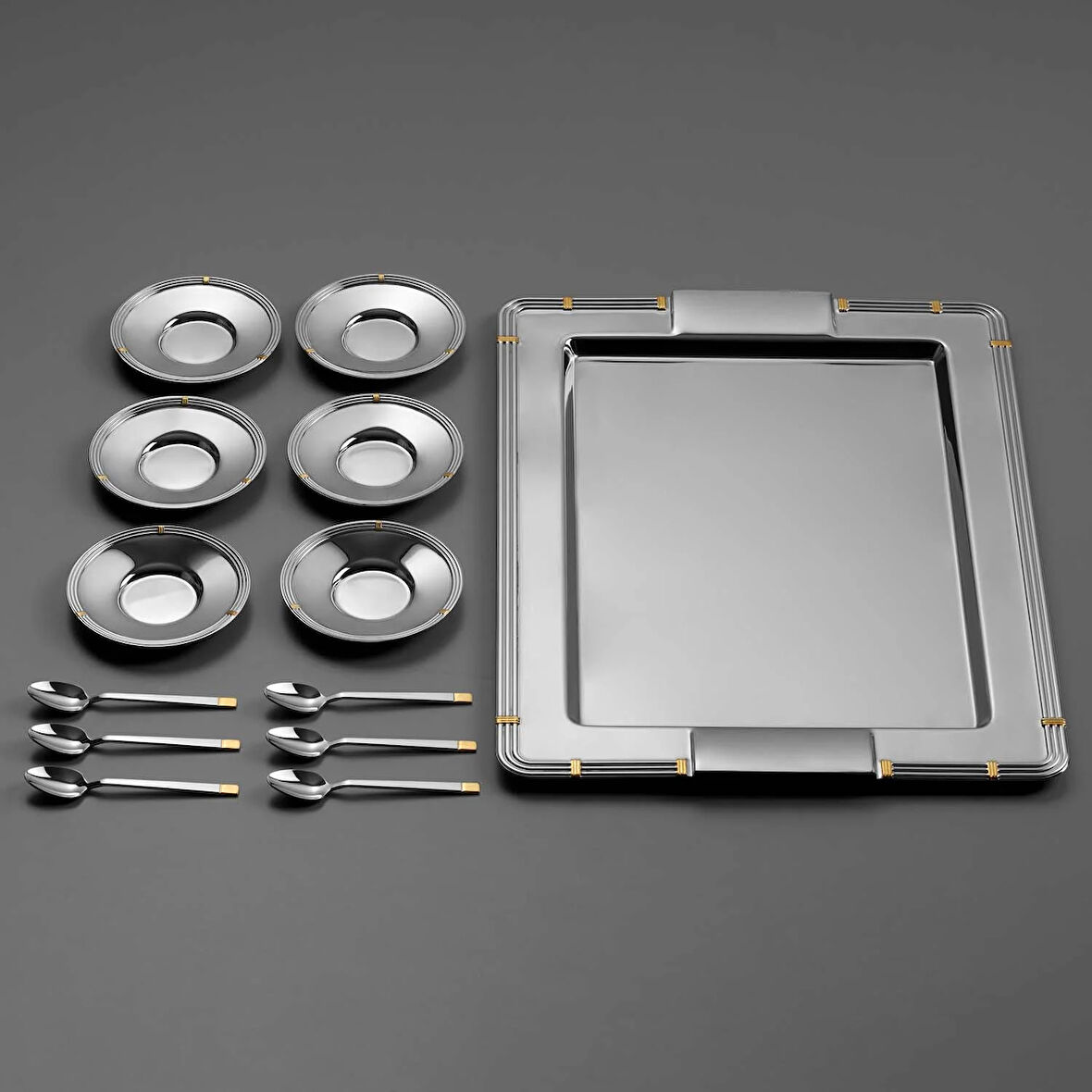 Jumbo 4200 Gold Çelik Çay Seti