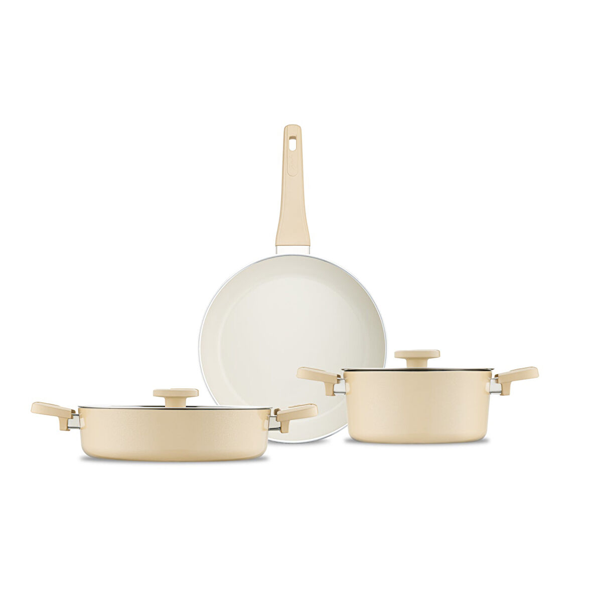 Jumbo Swiss Crystal Dark Cream 5 Parça Tencere Seti