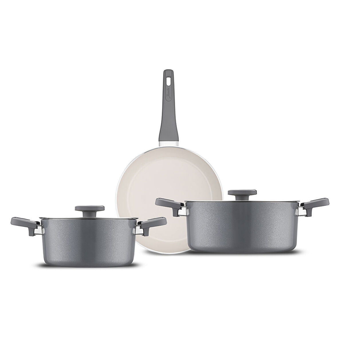Jumbo Swiss Crystal Grey 5 Parça Tencere Seti