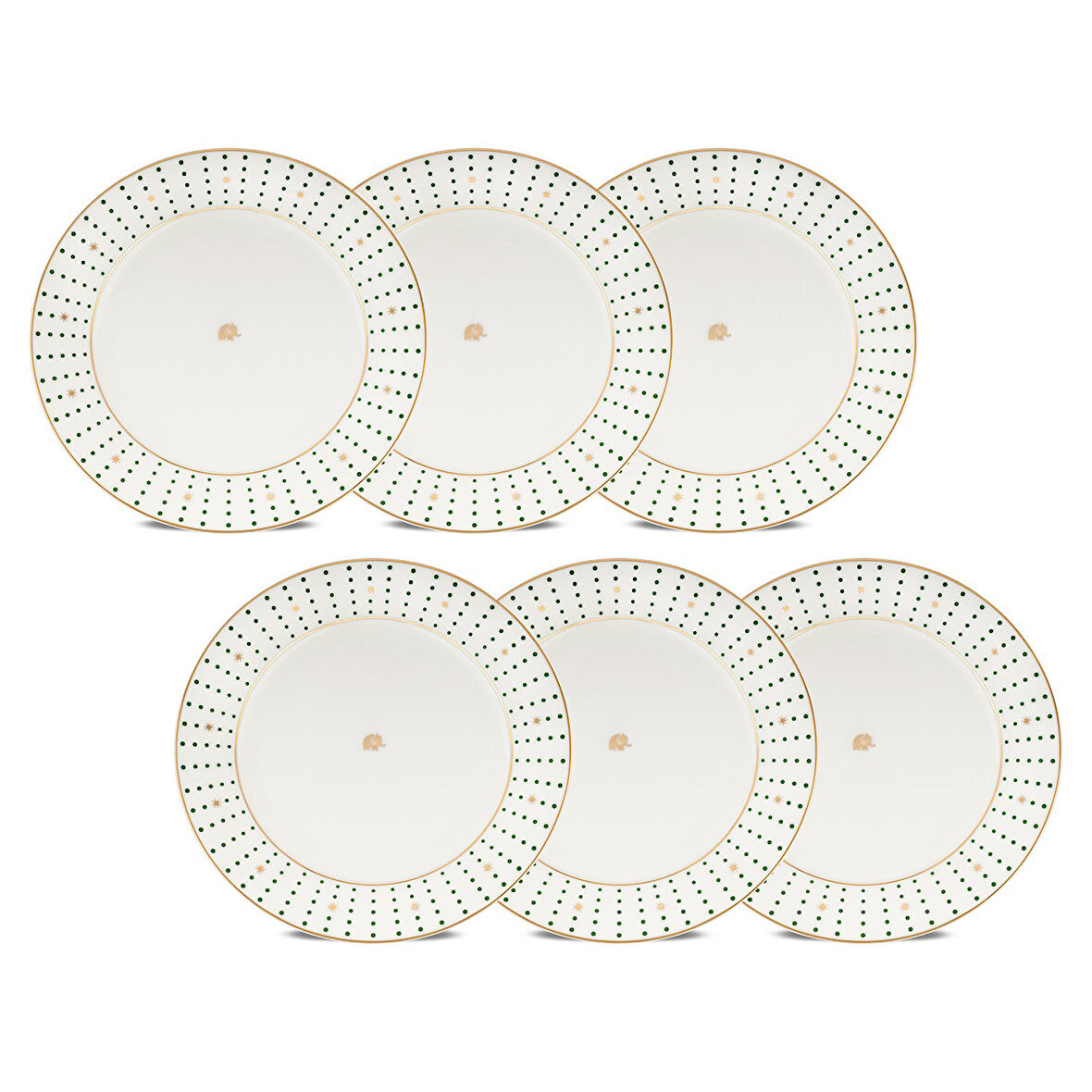 Jumbo Navy Yeşil 6'lı Pasta Tabağı