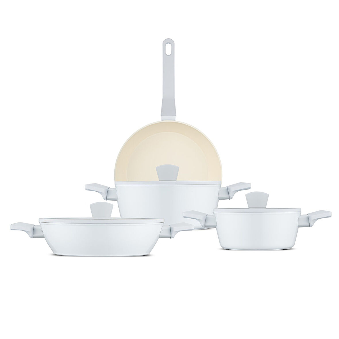 Jumbo Swiss Crystal Light Grey 7 Parça Tencere Seti