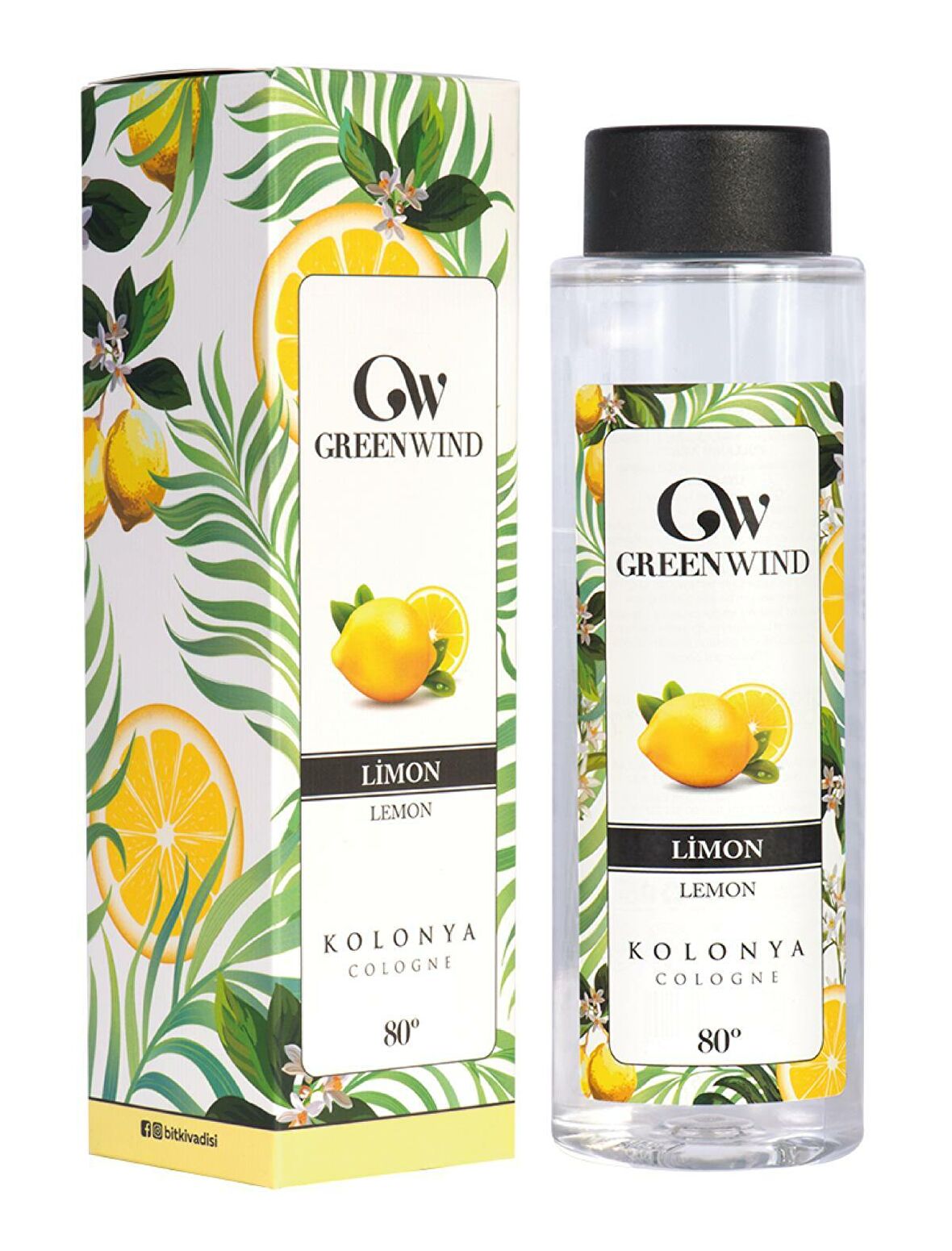 Greenwind Limon Kolonyası 80 Derece Pet Şişe 400 ml