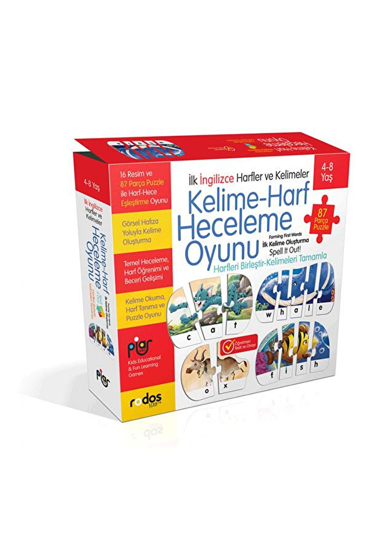  İlk İngilizce Harfler ve Kelimeler - Kelime-Harf Heceleme - Puzzle Oyunu - Kelime Oluşturma - 4-8 Yaş