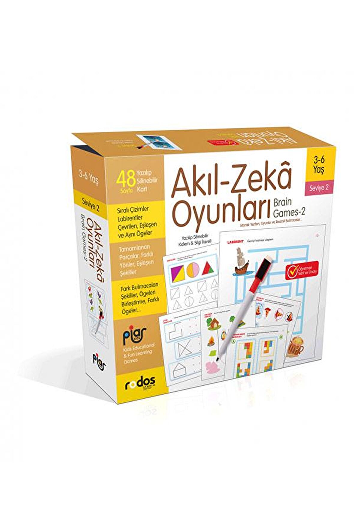  Akıl-Zeka Oyunları - Seviye 2 - 3-6 Yaş - Piar Kids