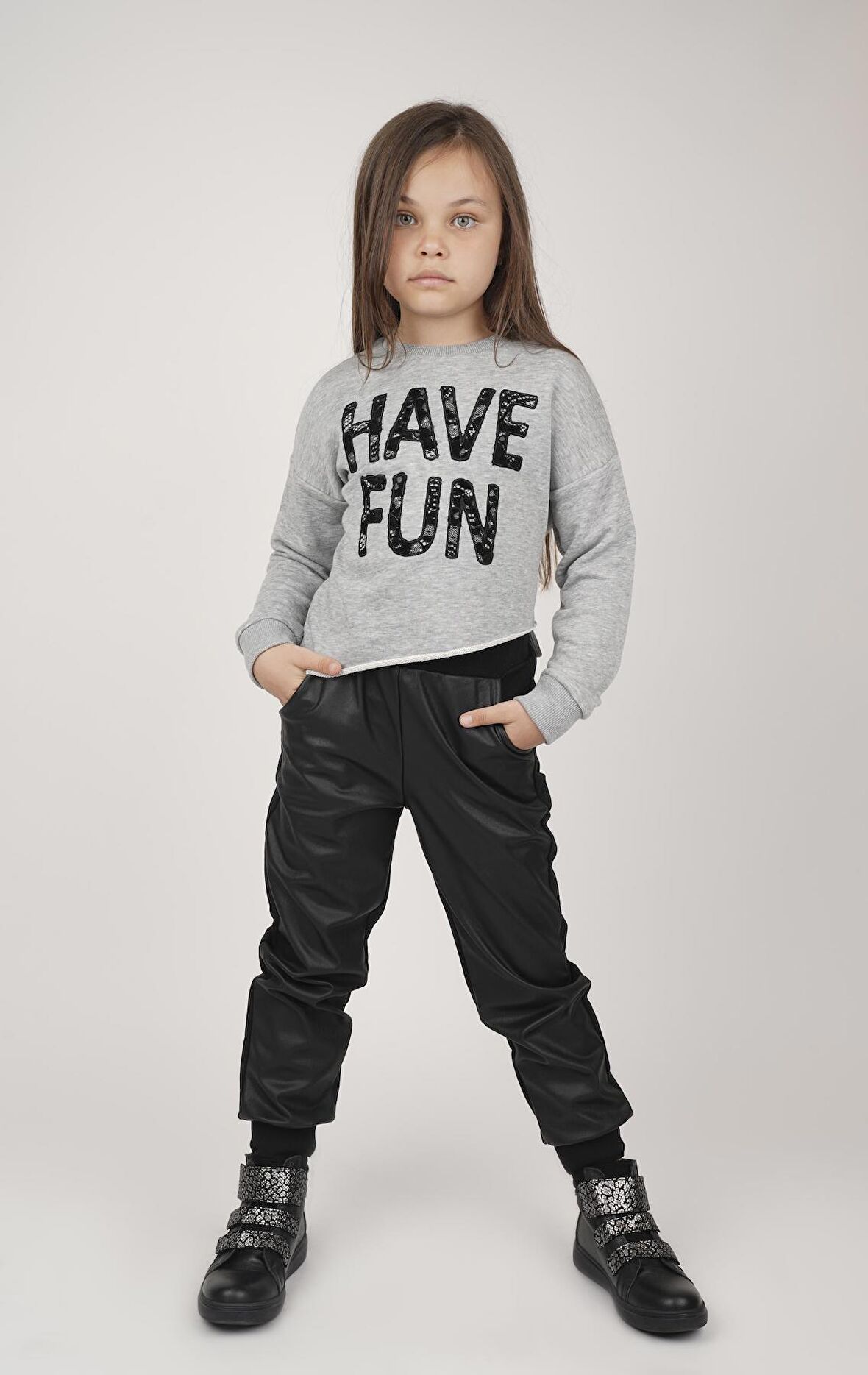 KIZ ÇOCUK ASİMETRİK SWEATSHIRT 
