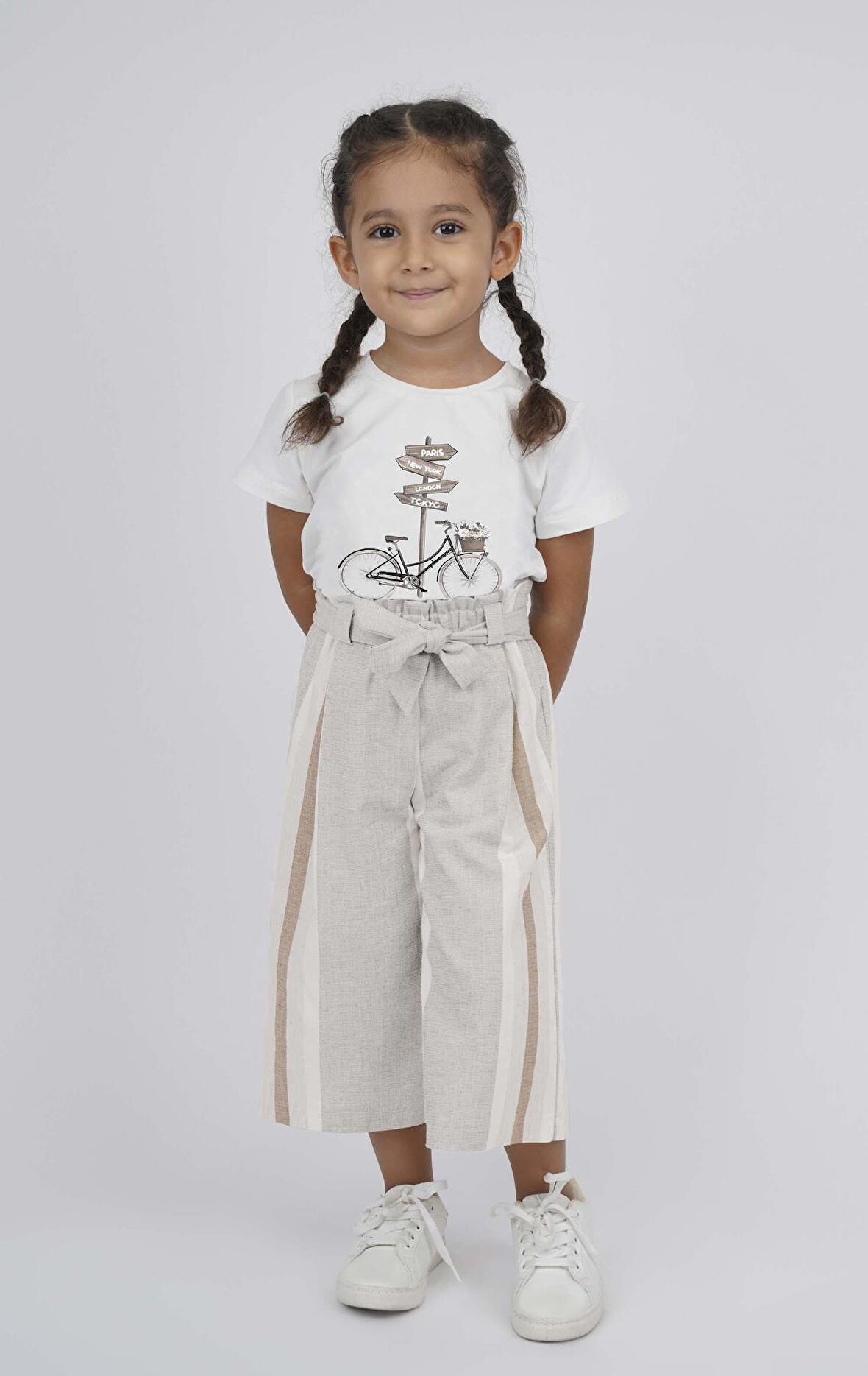 KIZ ÇOCUK KUŞAKLI PANTOLON