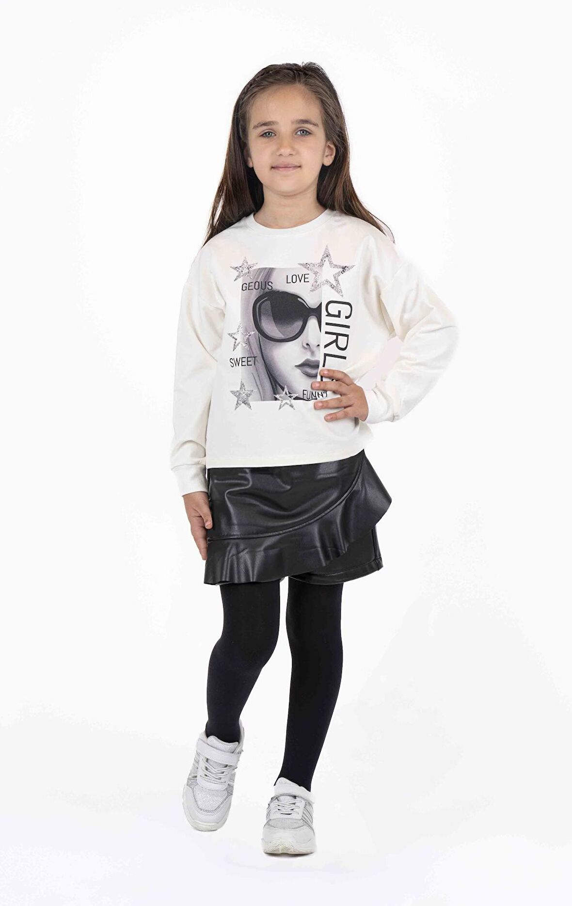 KIZ ÇOCUK BASKILI SWEATSHIRT 