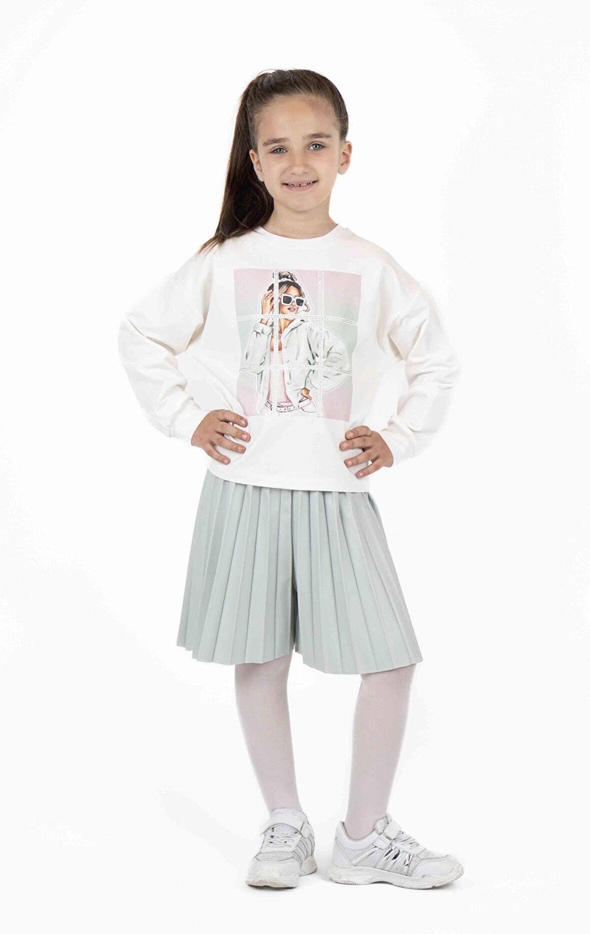 KIZ ÇOCUK BASKILI SWEATSHIRT 