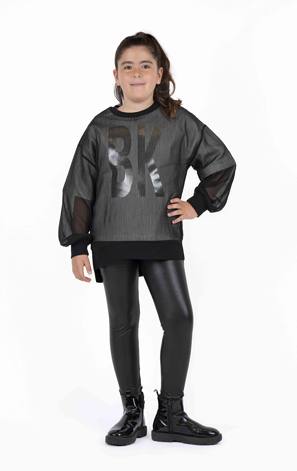 KIZ ÇOCUK TÜL DETAYLI SWEATSHIRT 