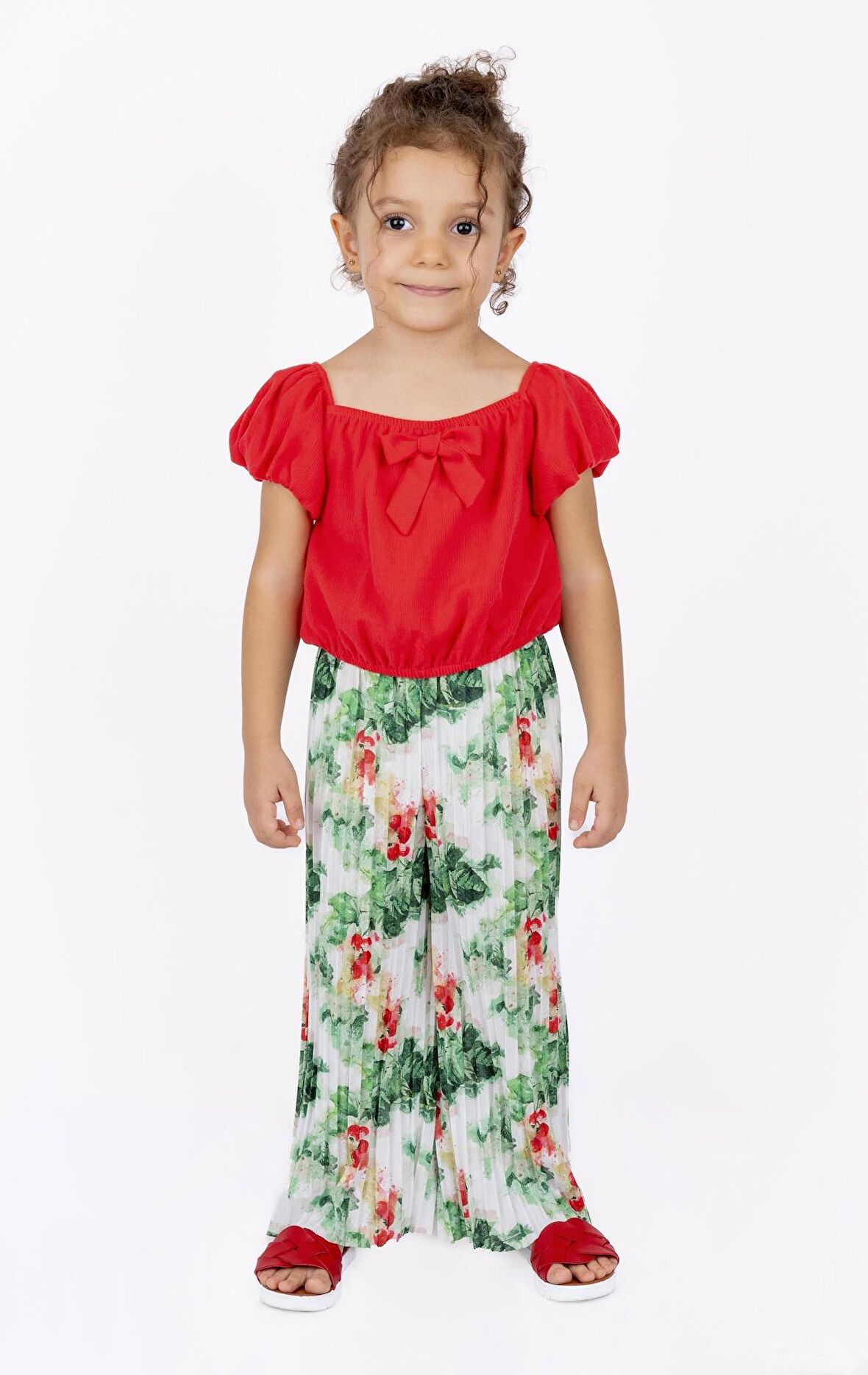 KIZ ÇOCUK PİLİLİ RENKLİ PANTOLON